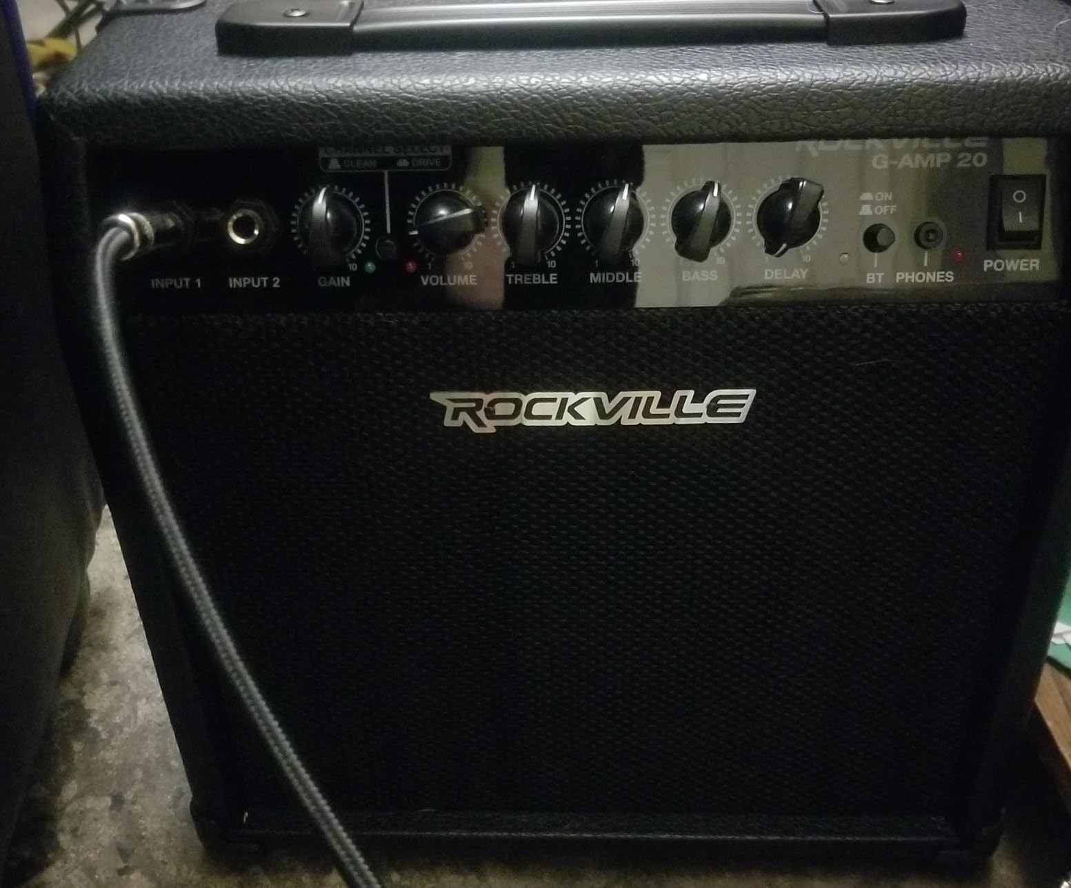 Rockville G-AMP 20W Guitar Amplifier Combo with Bluetooth, Delay, Dual Guitar Inputs, Clean/Overdrive, EQ Controls, Portable for Practice and Small Gigs | 3-Band EQ, 20W RMS, Dual Inputs, Clean/Overdrive, Headphone Jack, Portable customer photo 2