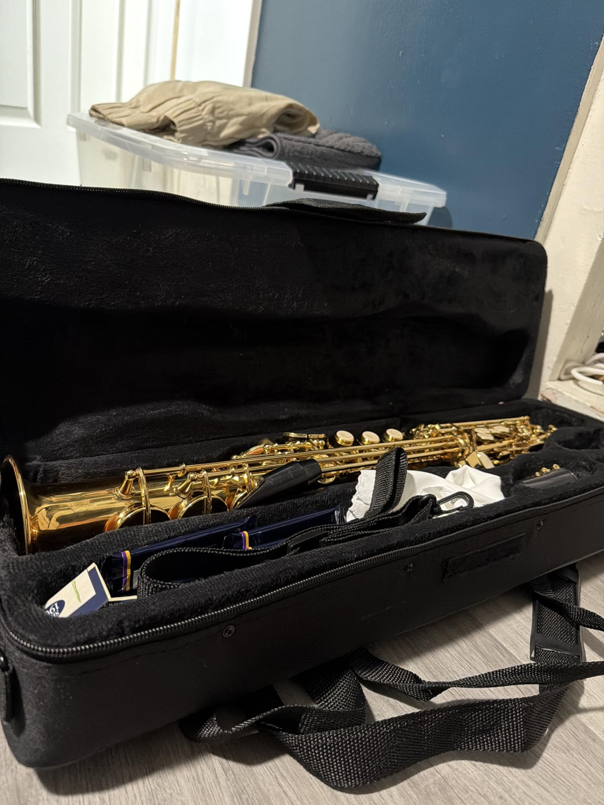 Bb Straight Soprano Saxophone Brass with Case and Accessories | Bb straight soprano saxophone with brass body, engraved finish and complete accessories for practice and performance customer photo 2