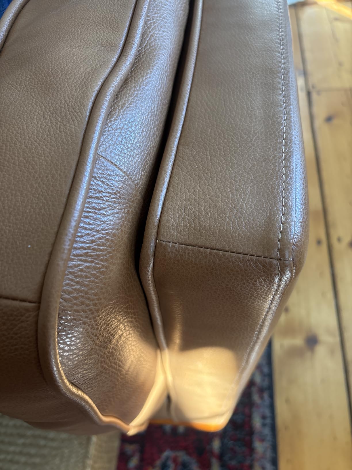 Valencia Artisan Full Leather Sofa 88” - Pure Full Italian Nappa Leather Couch for Living Room Furniture, Solid Wood Accent, Ultimate Comfort, Cognac Tan customer photo 2