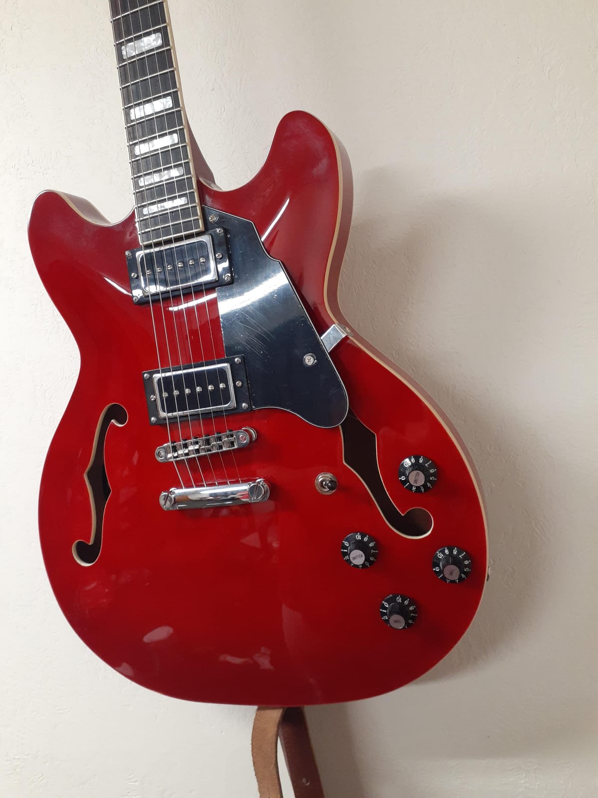 Grote Full Scale Electric Guitar Semi-Hollow Body Guitar Stainless Steel Frets (Natural) customer photo 2