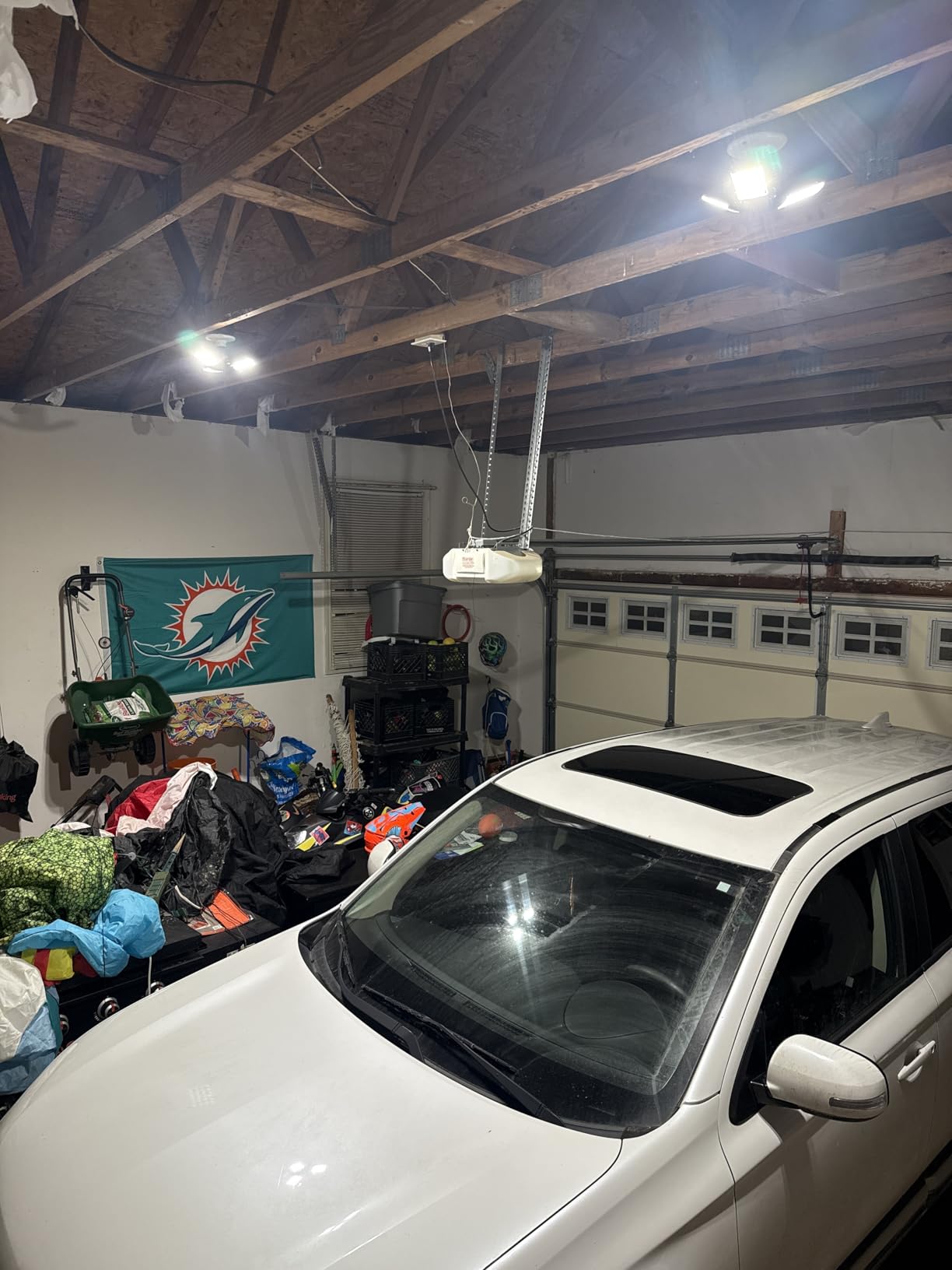 LED Garage Light, 80W 8000 Lumen Ceiling Lights with 3 Adjustable Panels, 6500K Daylight Light Bulb Fixture LED Lights for Garage, Workshop customer photo 2