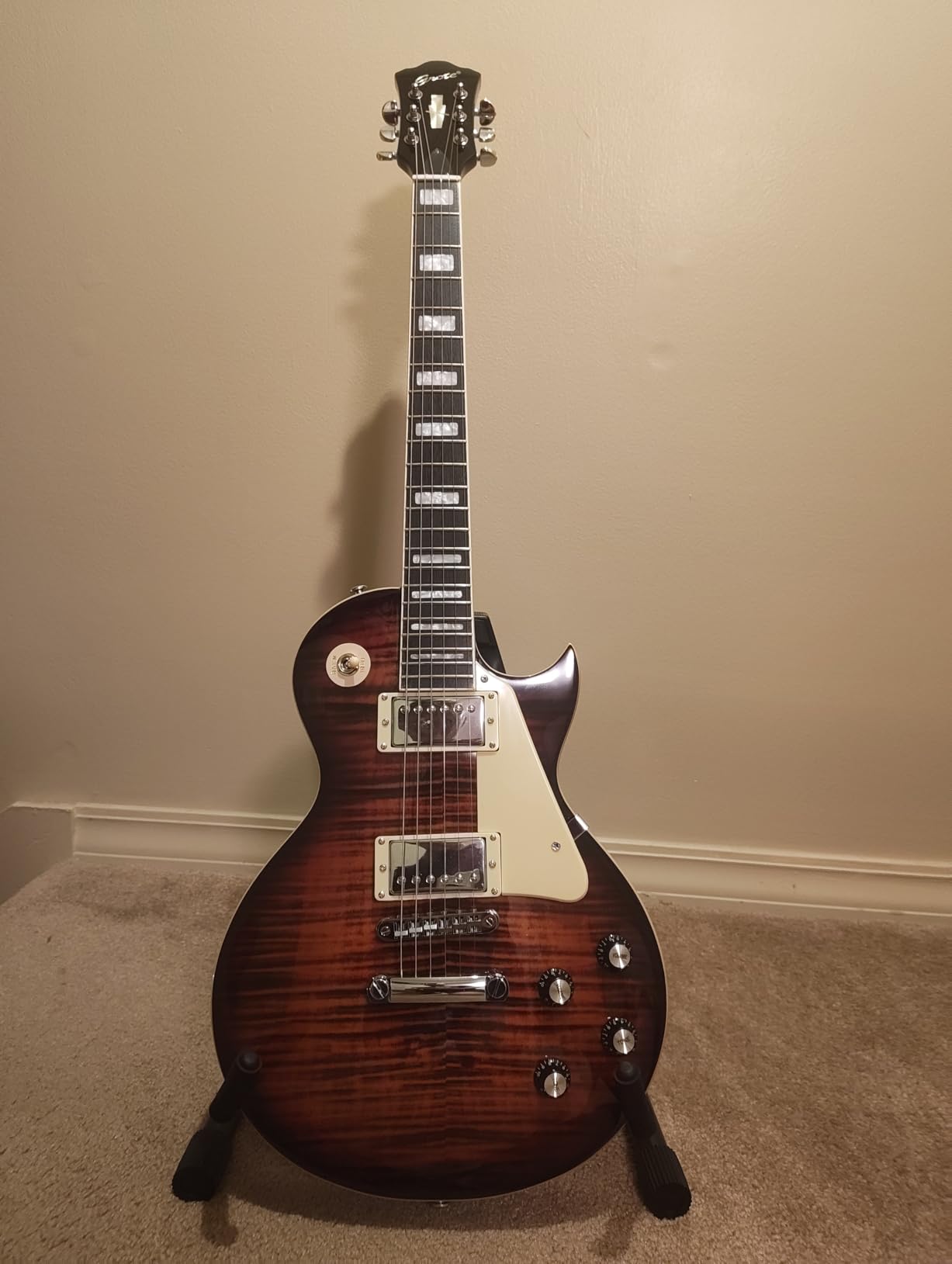 Grote Electric Guitar Solid Body LPYS-006 Maple Neck, Stainless Steel Frets, Ideal for All Levels, with Gigbag(VS) customer photo 2