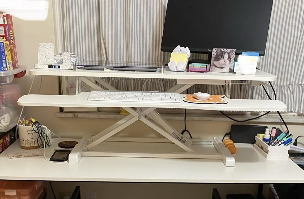 VIVO Black 36 in Standing Desk Converter, DESK-V036KB customer photo 2