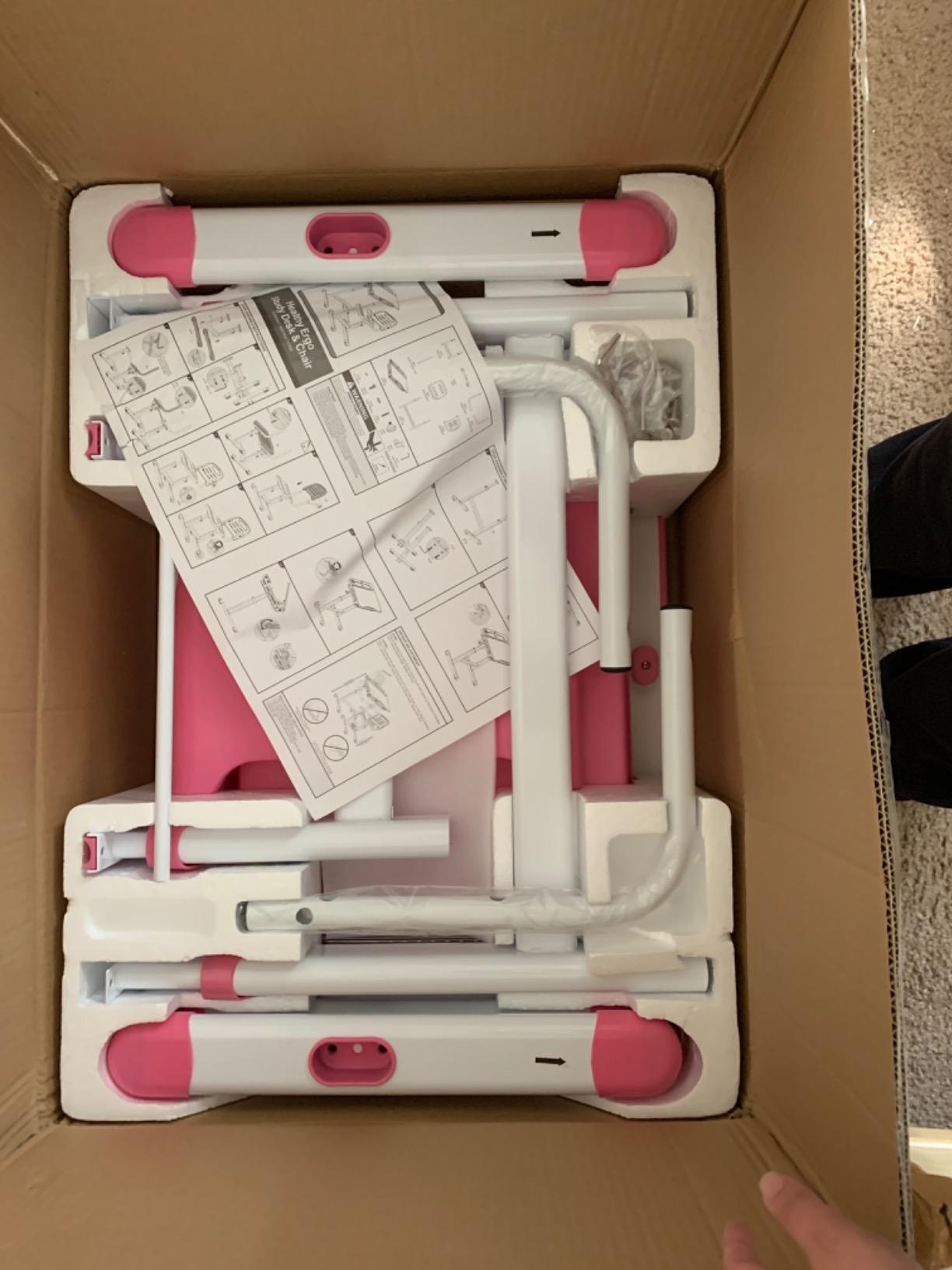 Artist hand Height Adjustable Kids Desk and Chair Set with LED Light,Drawer customer photo 1