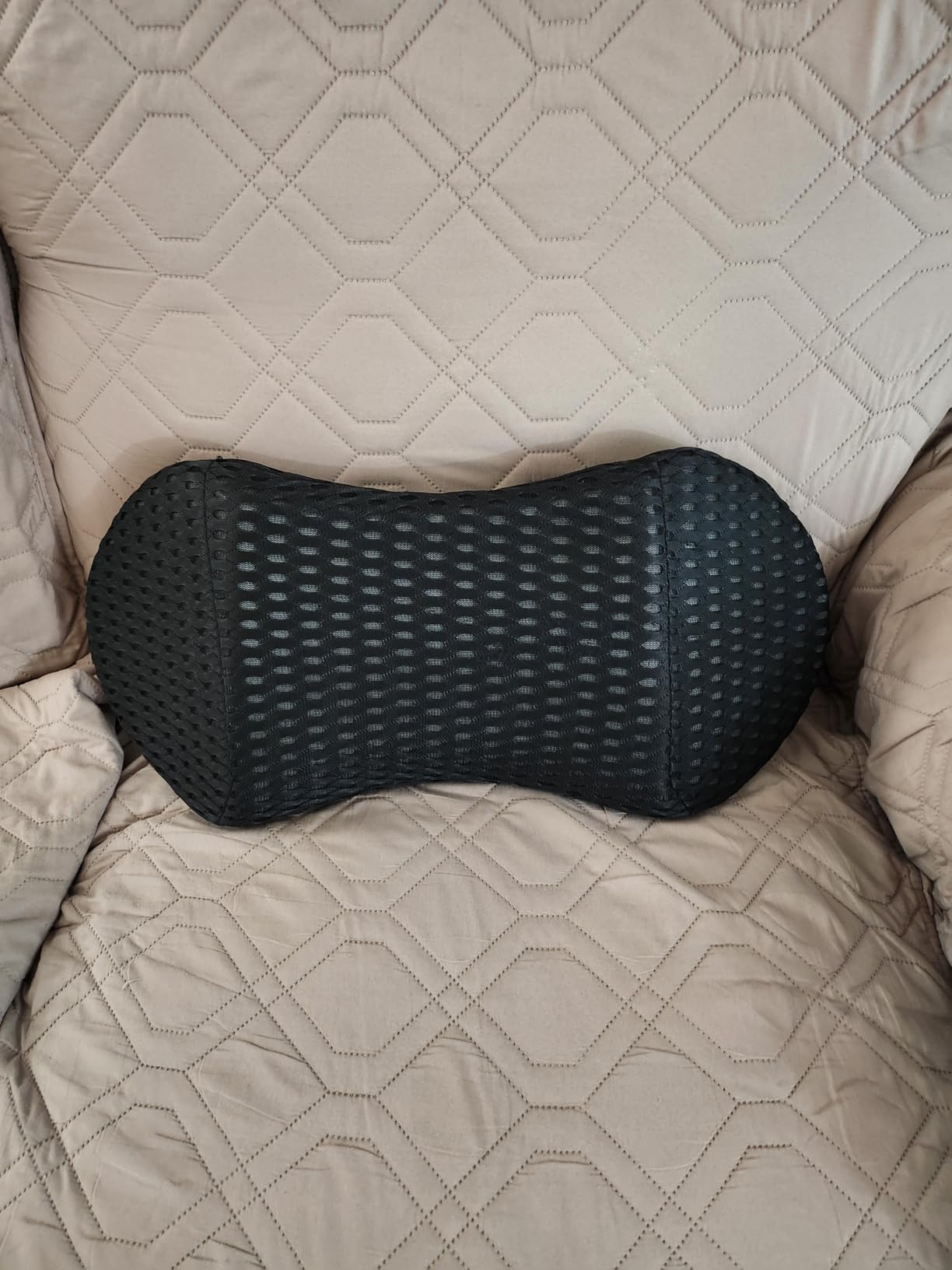 Lumbar Support Pillow for Office Chair, Memory Foam Lumbar Pillow for Lower Back Pain Relief (Black) customer photo 2
