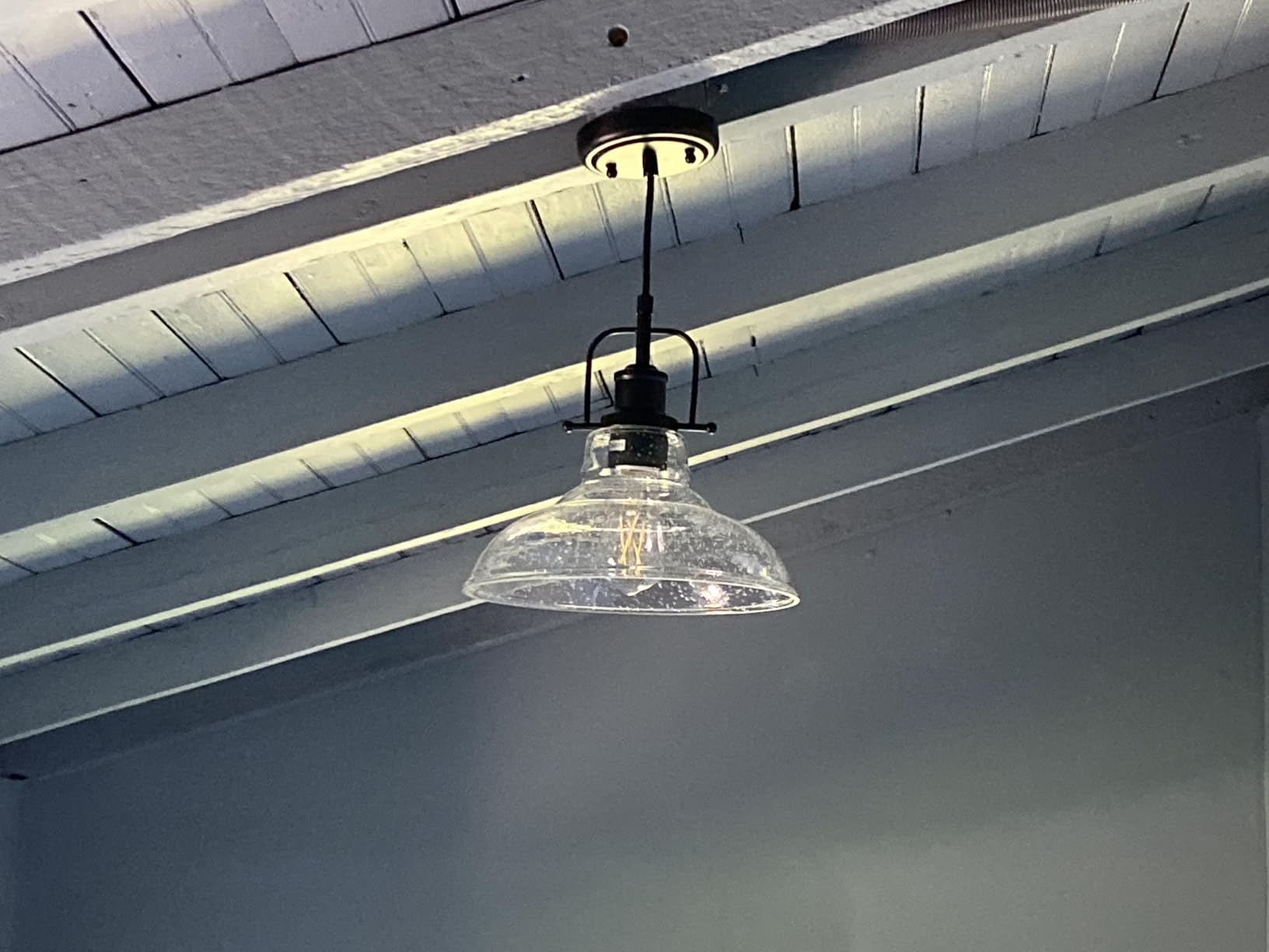 Zlepmlla Glass Pendant Light, Black Famrhouse Pendant Light Fixture customer photo 2