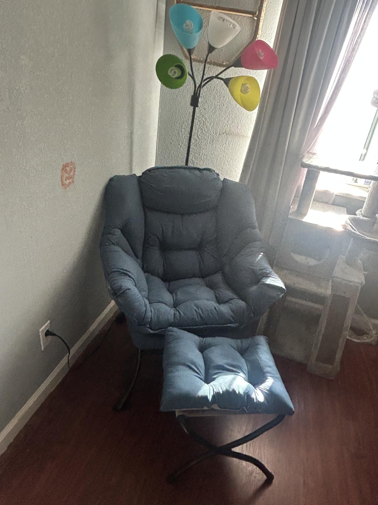 Tiita Lazy Chair with Ottoman, Comfy Reading Accent Chair, Dark Grey customer photo 2