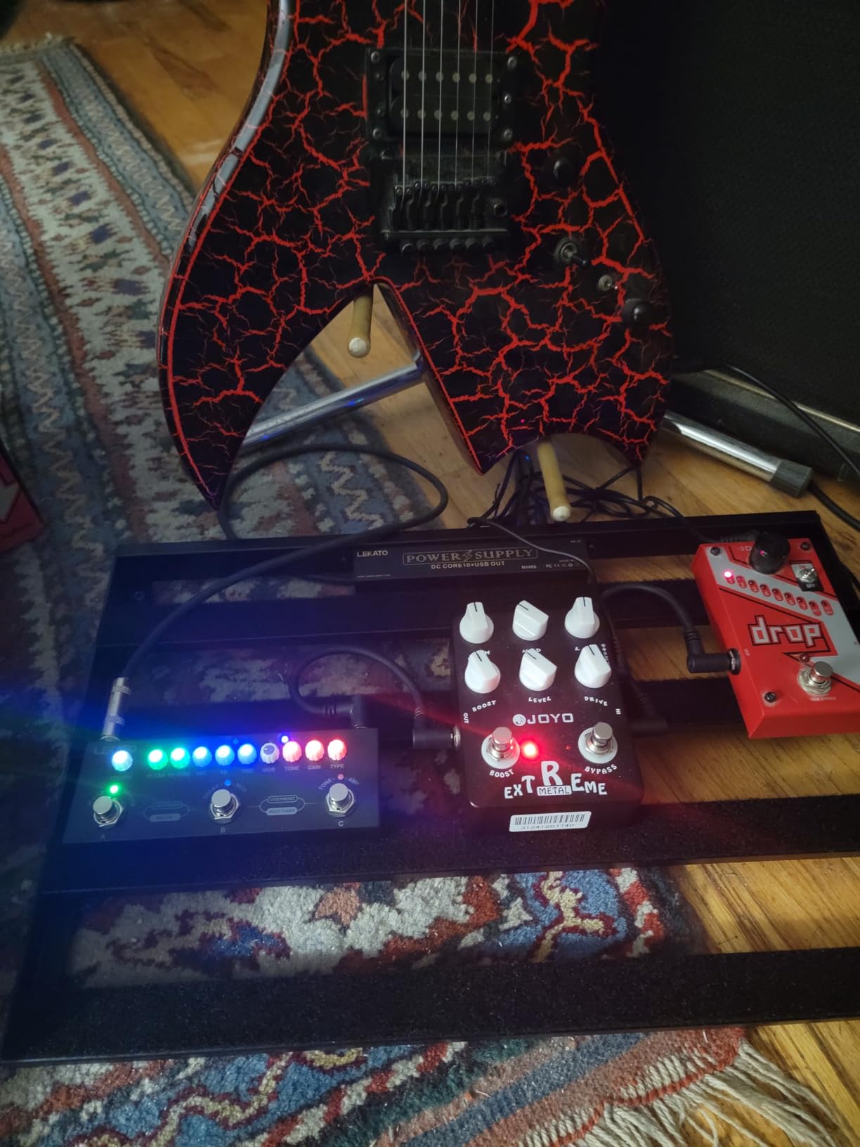 LEKATO Multi Effects Pedal for Acoustic Guitar, with IR Loading 9 AMP Models, Acoustic Multi Effects Processor, Bluetooth 5.0,Recording, Built-in Battery customer photo 1