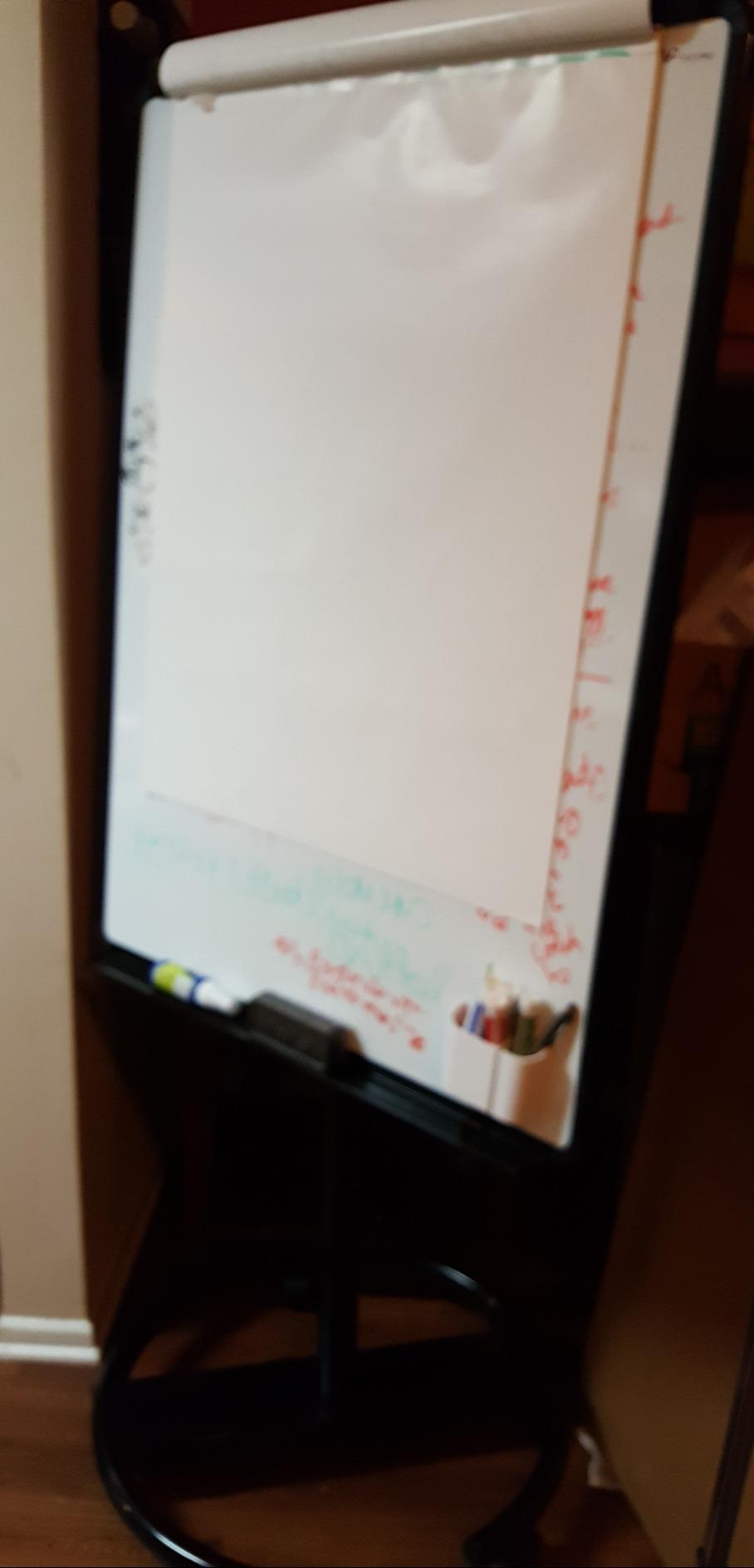 VIZ-PRO ECO Magnetic Mobile Whiteboard, 36 X 24 Inches, Easel Flipchart Stand Rolling Dry Erase Board with Paper Pads customer photo 2