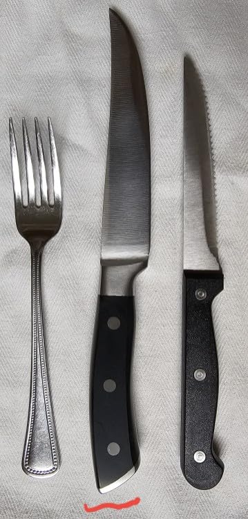 OAKSWARE Steak Knives Set of 8, 5 Inch Non Serrated Knife with Walnut Block customer photo 2