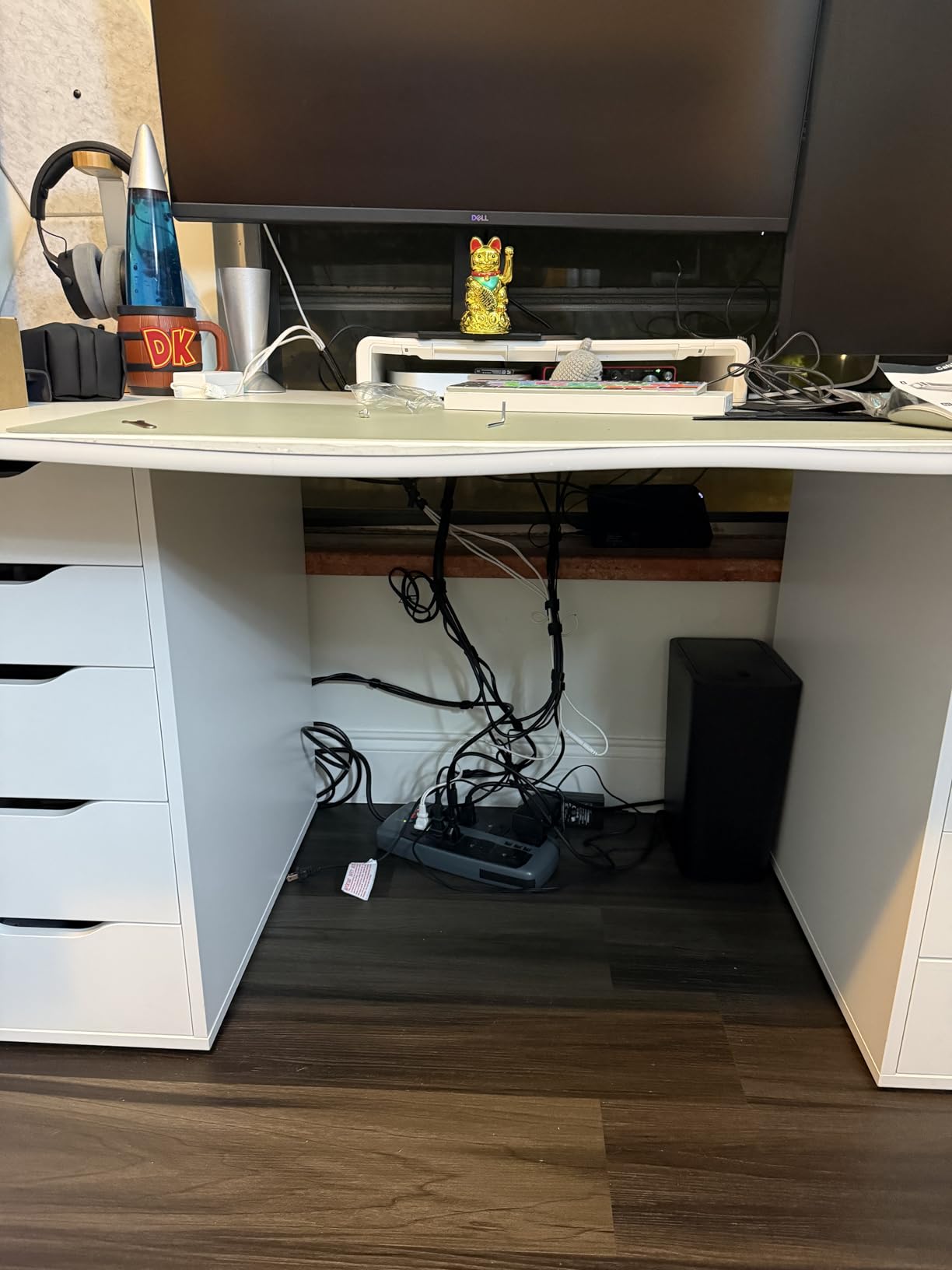 Under Desk Cable Management Tray White, Cinati Wire Organizers No Drill, Cable Tray with Clamp for Wire Management, Cord Organization Box for Office, Home - No Damage to Desk customer photo 1