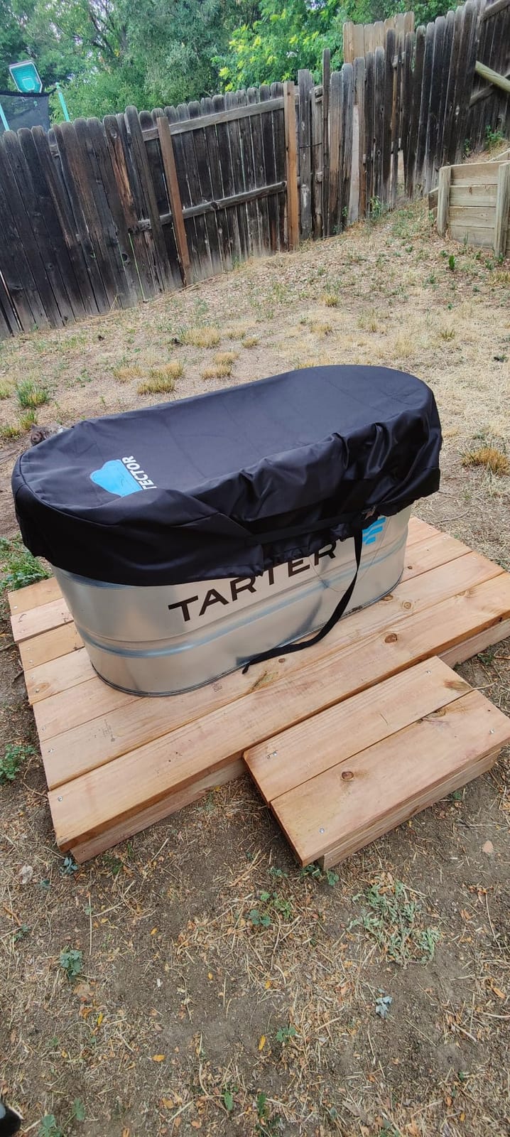 Polar Protector - 100 Gallon Oval Stock Tank Cover Ice Water Therapy Ice Bath Cover Cold Water Cover 100 Gallon Oval Stock Tank Waterproof Rip Proof Tough Keeps Tanks Clean customer photo 1