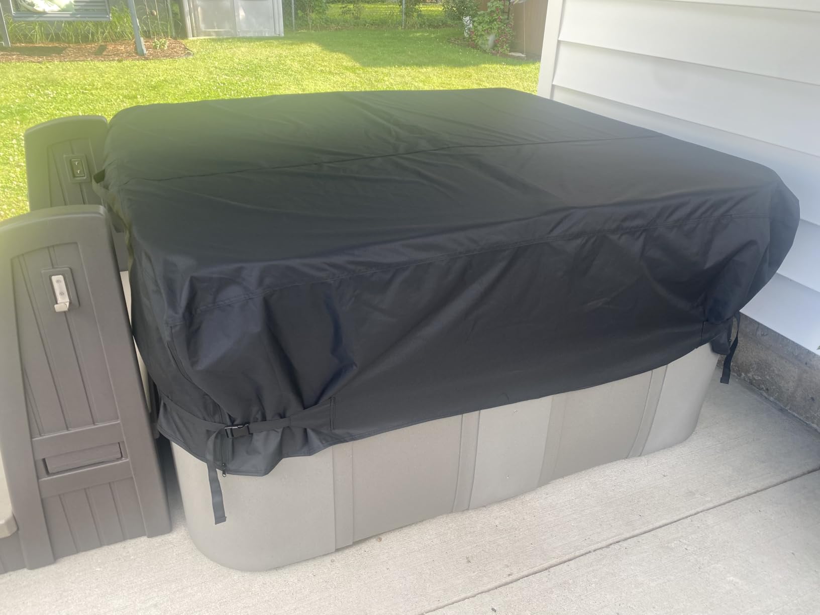 iBirdie Outdoor Waterproof Hot Tub SPA Cover 85 x 85 inch 7 x 7 ft customer photo 2