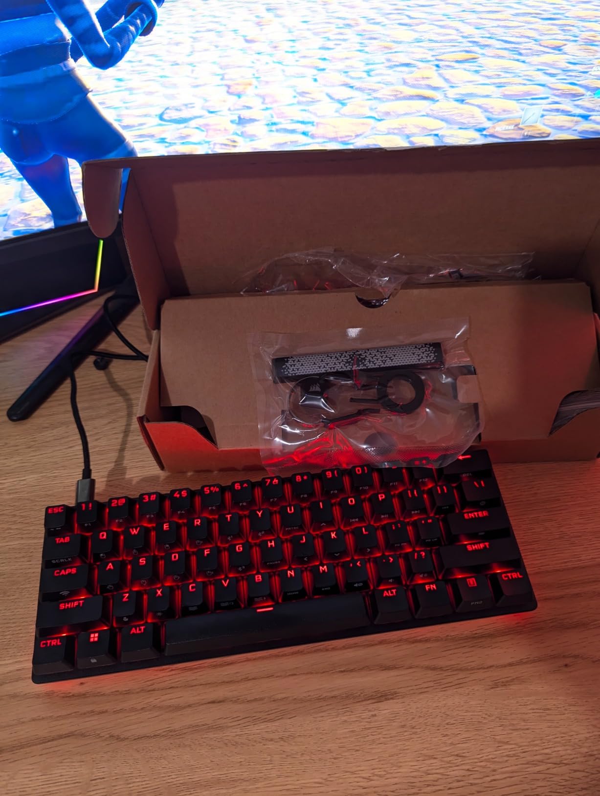 Corsair K70 PRO Mini Wireless 60% (CH-9189014-NA) Mechanical Cherry MX Speed Switch Keyboard with RGB Backlighting - Black (Renewed) customer photo 1