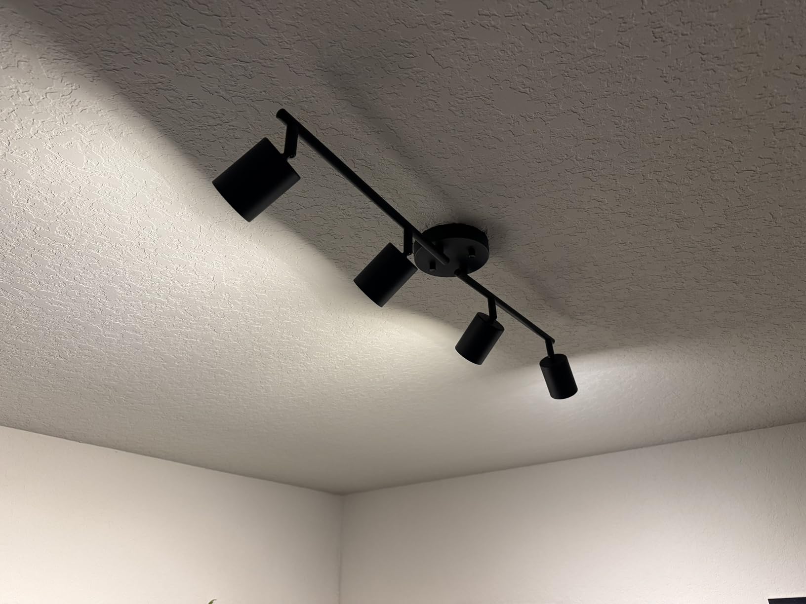 BoostArea LED 4 Light Track Lighting Kit, Black 4 Way Ceiling Spot Lighting, Flexibly Rotatable Light Head for Kitchen, Living Room, Bedroom, Bulb Not Included customer photo 2