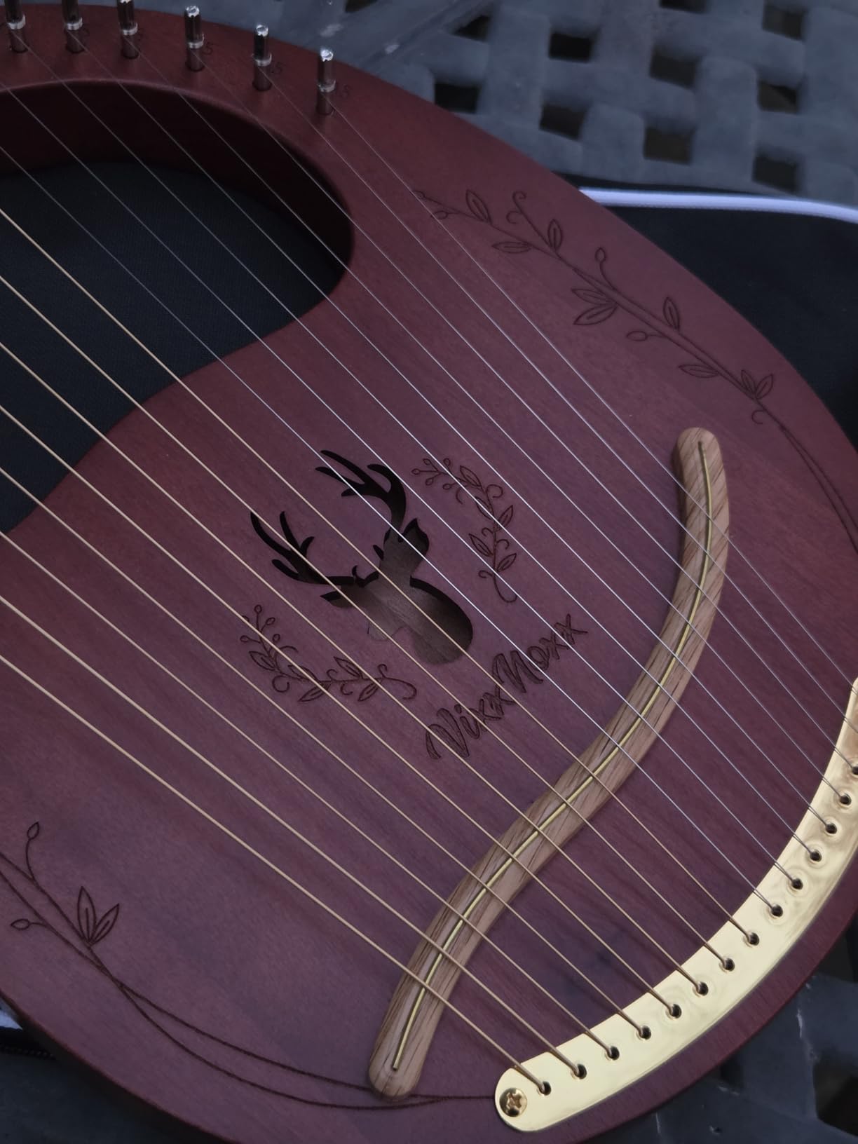 Lyre Harp, 16-String Mahogany Lyra Harp Kit for Beginners Adults customer photo 2