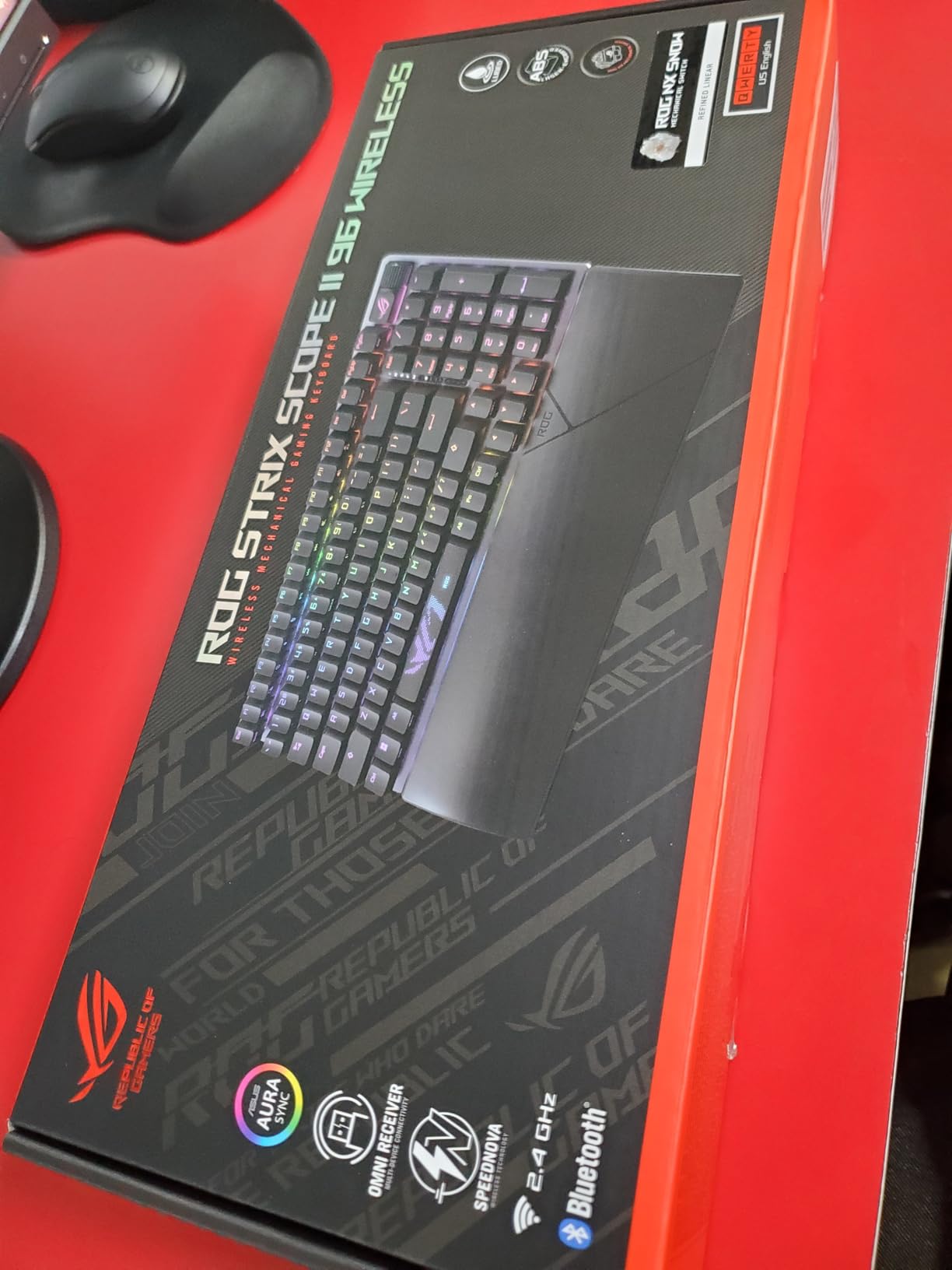 ASUS ROG Strix Scope II 96 Wireless Mechanical Gaming Keyboard - 96% Full-Size, Tri-Mode Connectivity, Hot Swappable Pre-lubed ROG NX Snow Linear Switches, PBT Keycaps, RGB, PC/Mac Support-Black customer photo 1
