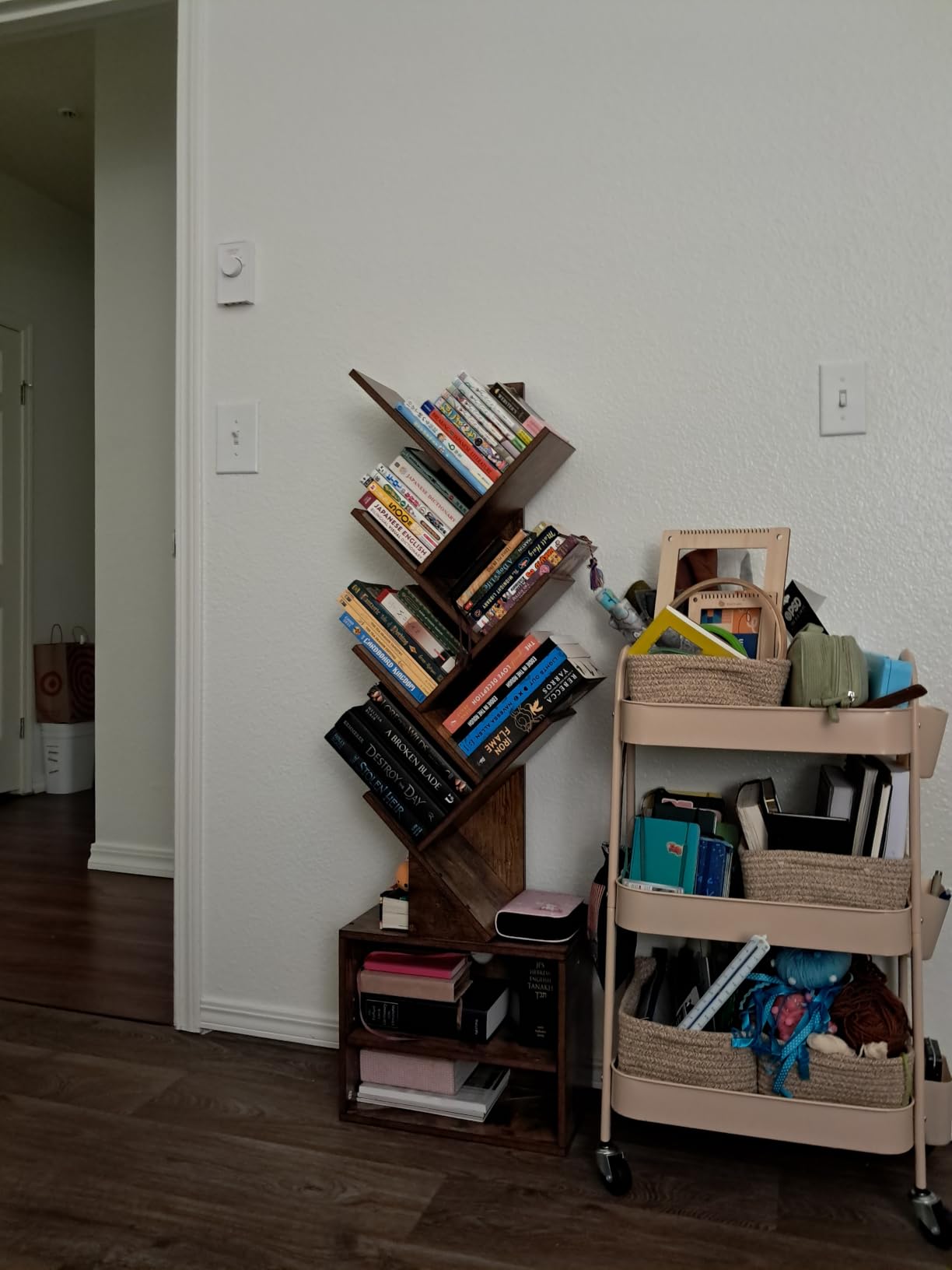 SUNMORY 6 Tier Tree Bookshelf, Tall Small Bookcase with Storage Cabinet customer photo 2