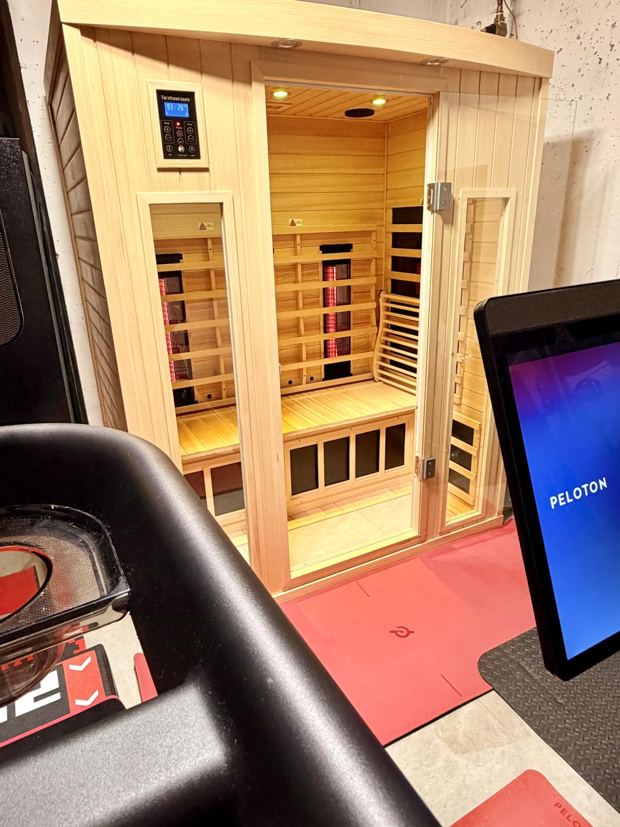 Ceramic Infrared Sauna 2-3 Person Hemlock Wood Home Corner Saunas customer photo 2