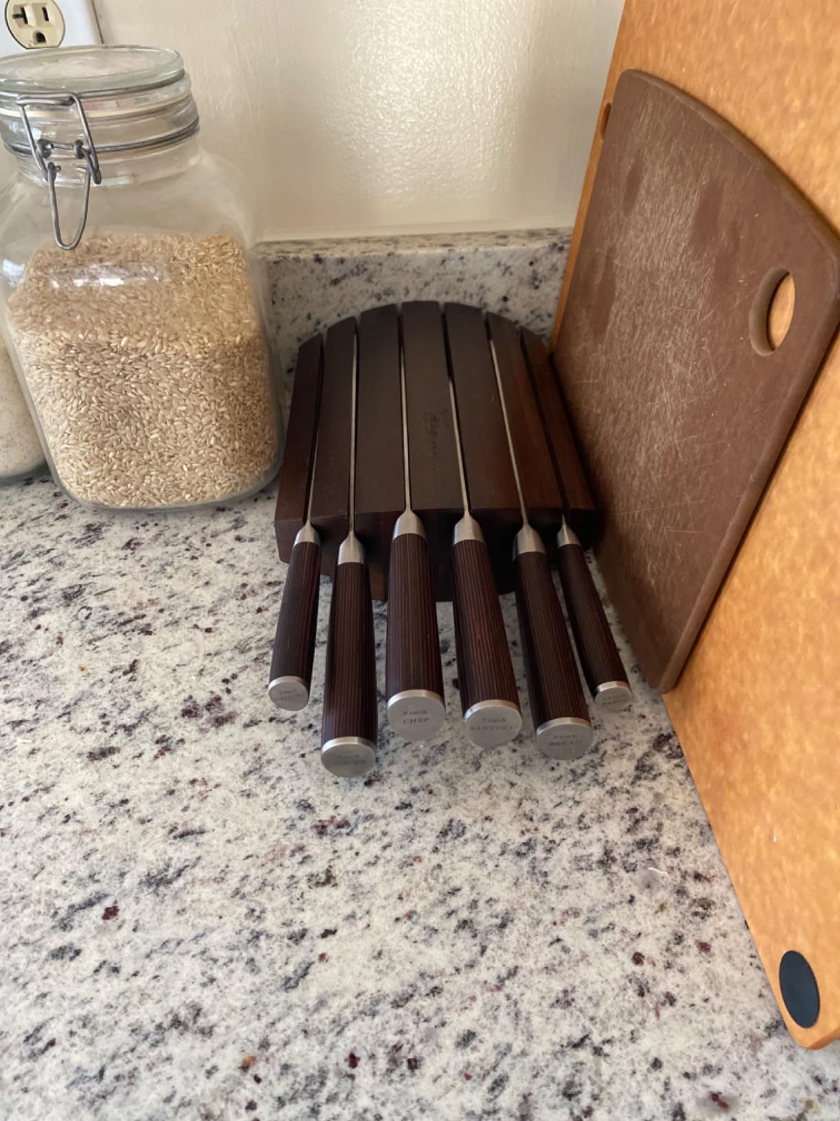 SYOKAMI 2026 Upgrade Kitchen Knife Set, Foldable Magnetic Acacia Wood Block customer photo 2