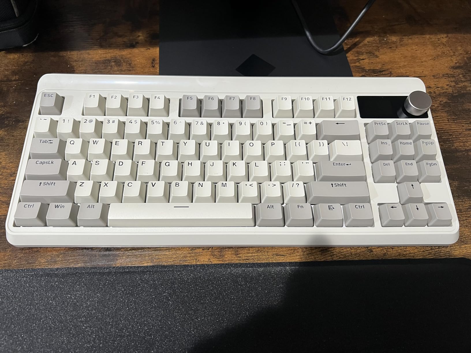 Womier Retro 75% Gaming Keyboard with OLED Display&Knob, M87 Pro Bluetooth 5.1/2.4GHz /USB-C Wireless Mechanical Keyboard with Hot-Swappable Custom Switch, Compact Gamer RGB Keyboard-Grey customer photo 1