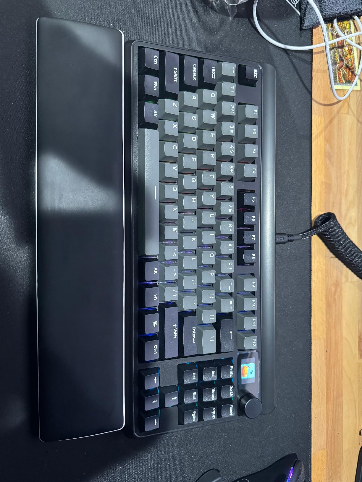 Womier Retro 75% Gaming Keyboard with OLED Display&Knob, M87 Pro Bluetooth 5.1/2.4GHz /USB-C Wireless Mechanical Keyboard with Hot-Swappable Custom Switch, Compact Gamer RGB Keyboard-Grey customer photo 2