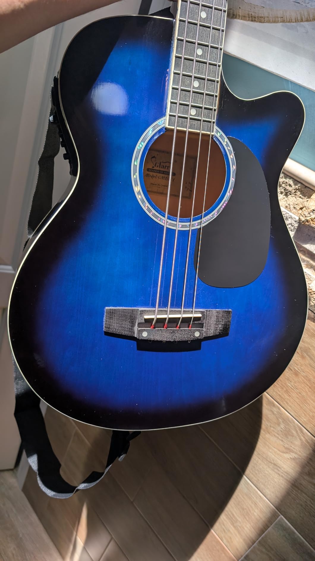 Ktaxon 4 String Acoustic Bass Guitar, Full Size Bass Guitar Kit, Blue customer photo 1