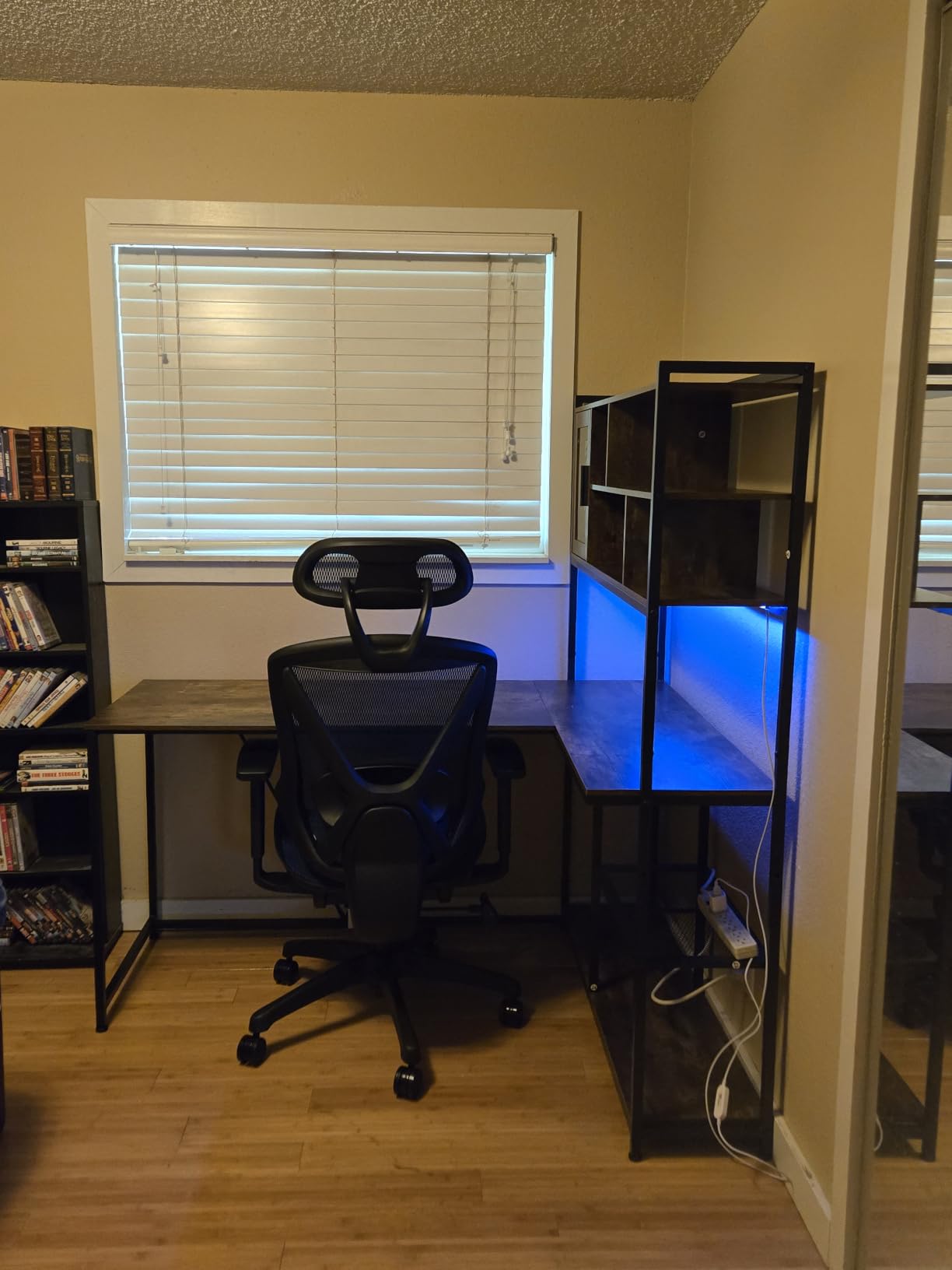 SEDETA L Shaped Computer Desk with Storage Shelves and Bookshelf, White customer photo 1