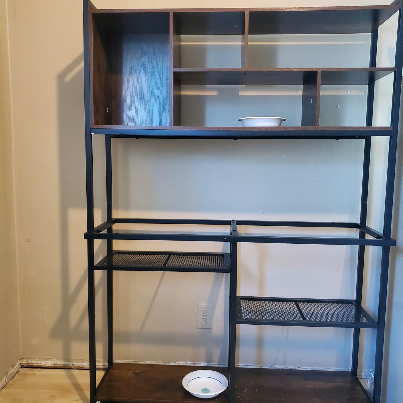 SEDETA L Shaped Computer Desk with Storage Shelves and Bookshelf, White customer photo 2