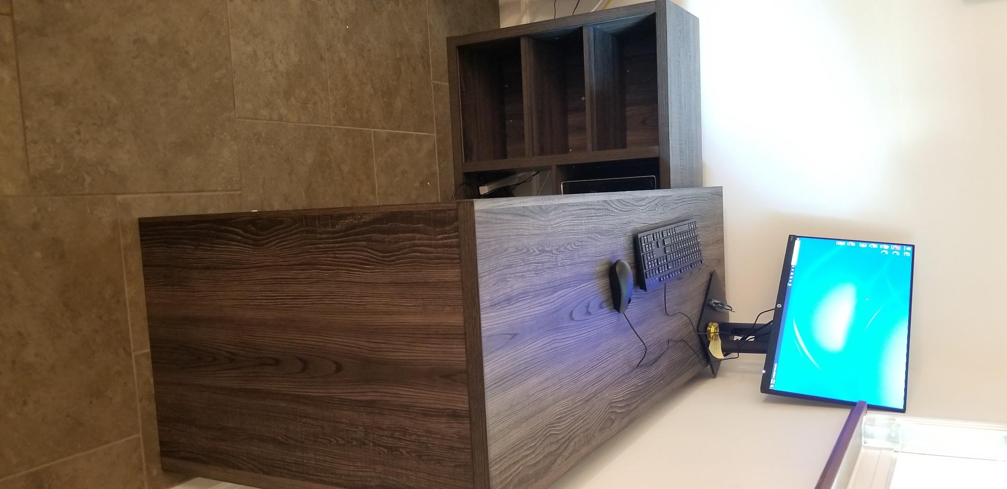 HSH Black L Shaped Computer Desk, Wood Corner Desk with Storage, 55 Inch customer photo 2
