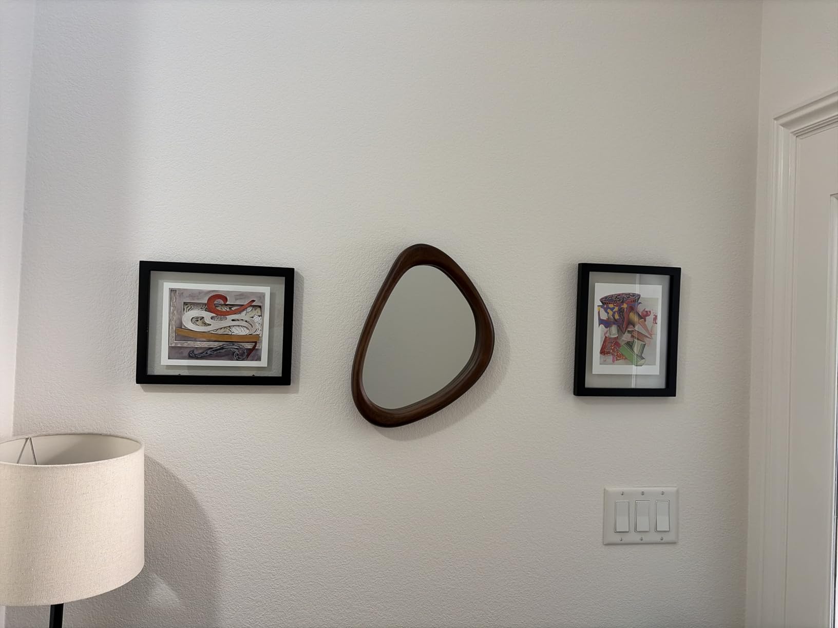 Irregular Wall Mirror, 15*10in Asymmetrical Wood Mirrors, Small Wall Mirror customer photo 2