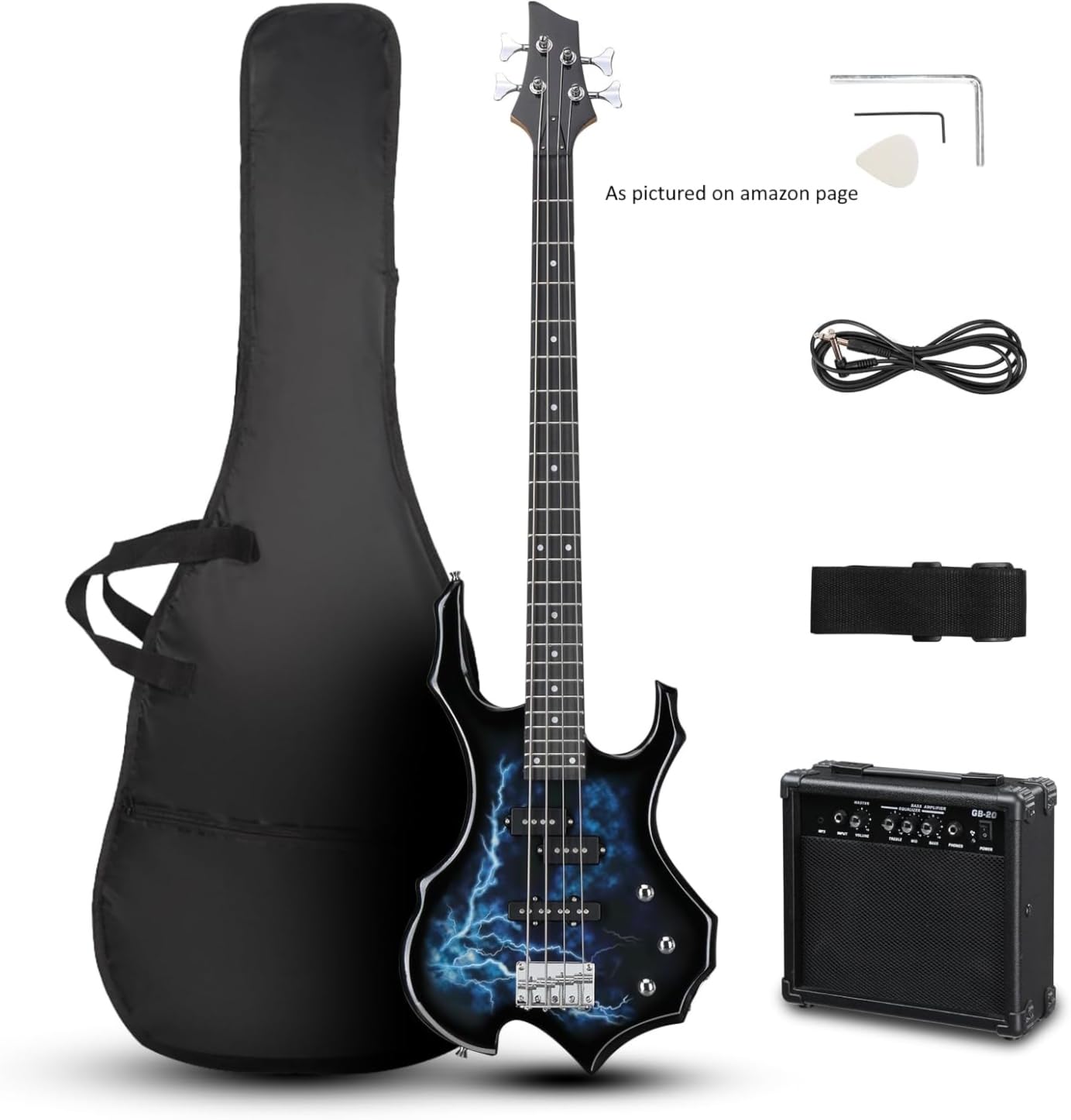 Ktaxon Electric Bass Guitar Full Size Flame Design Bass Guitar Kit (Matte) customer photo 2