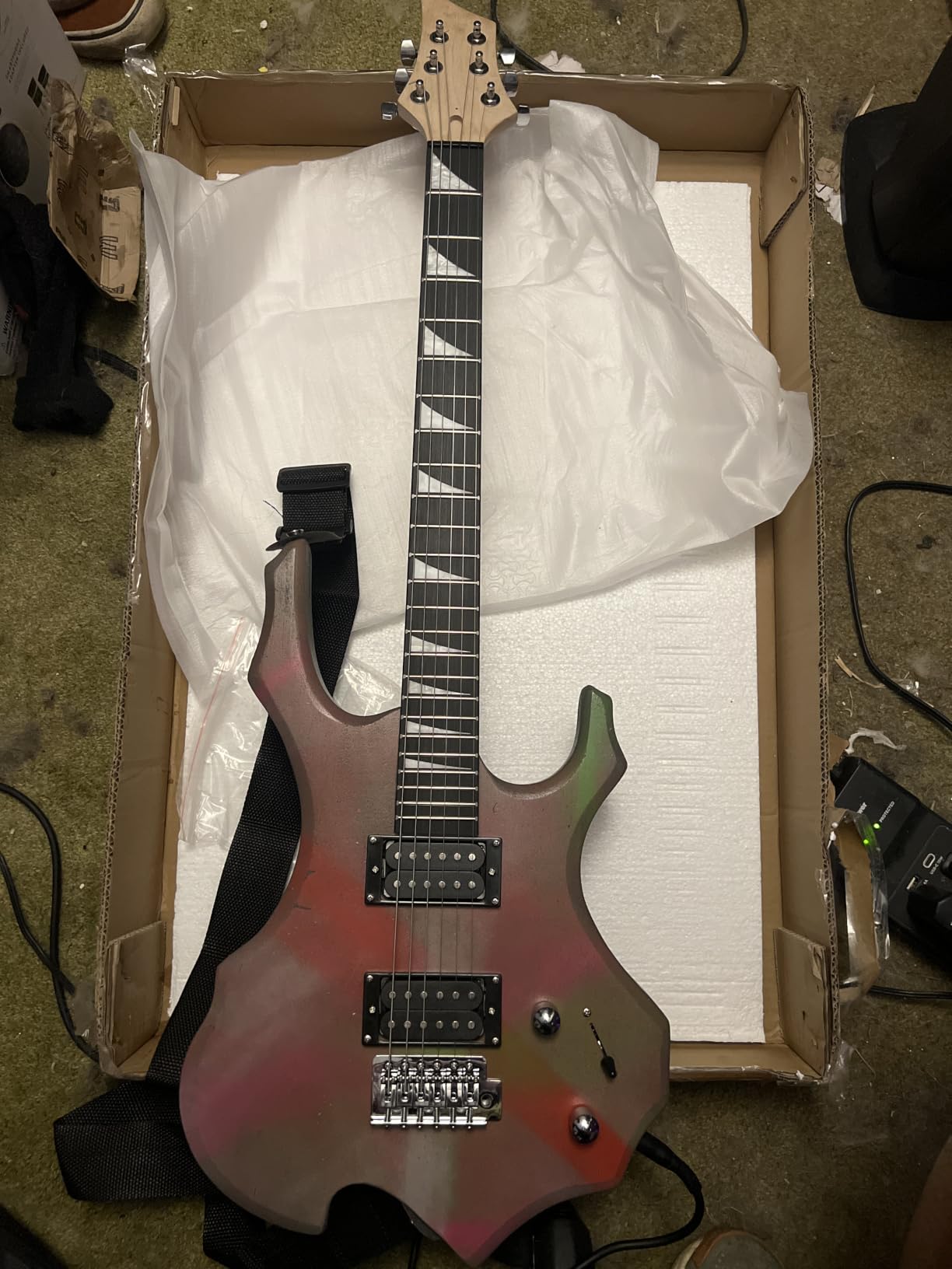 Ktaxon DIY Guitar Kit with Mahogany Body and Maple Neck, Flame customer photo 1