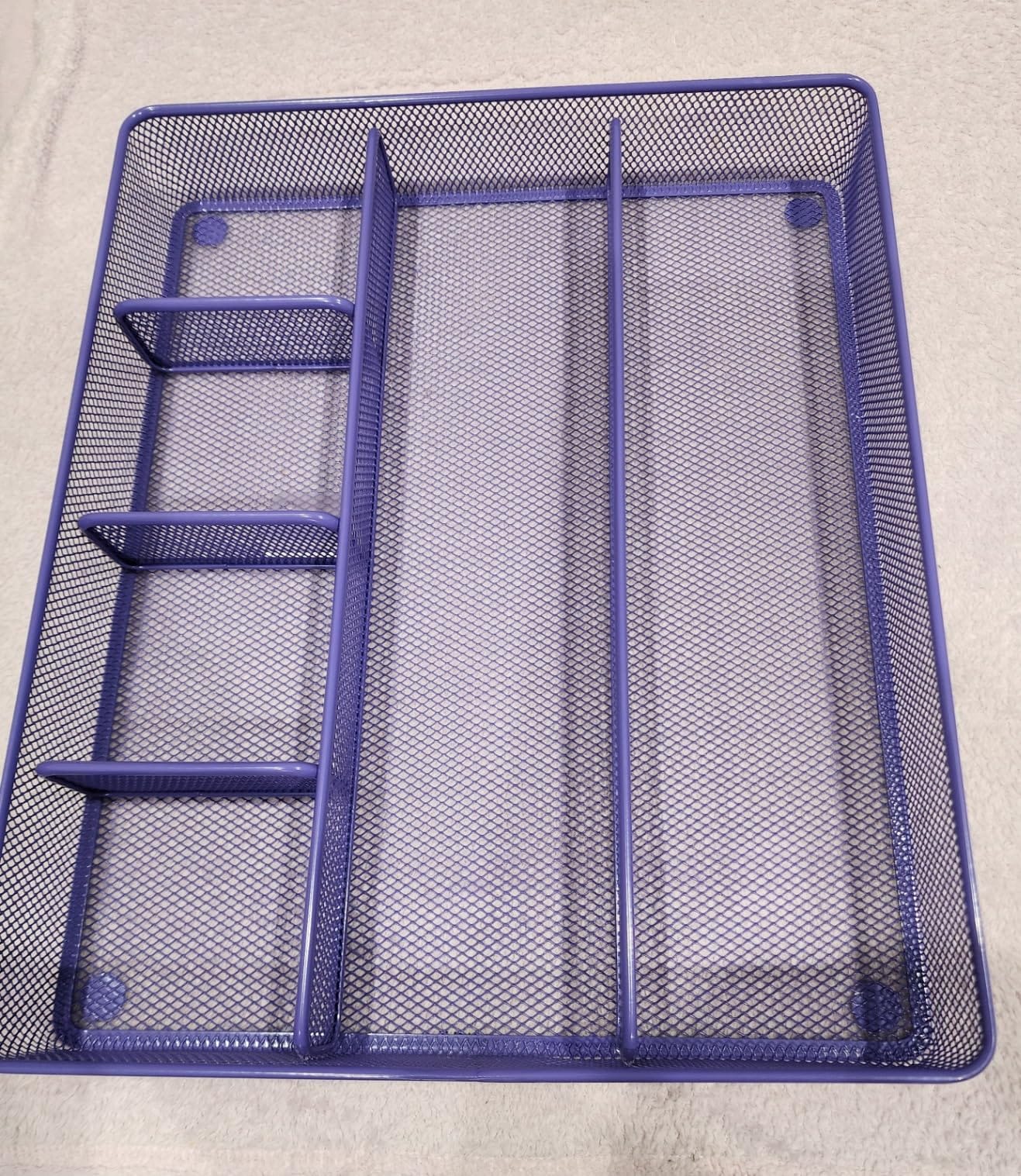 Annova Desk Drawer Organizer Tray for Office Organization - Metal Mesh - Storage Tray with Dividers for Pens, Desktop Accessories, Bathroom, Kitchen, Makeup and Office Supplies (Small, Gold) customer photo 2