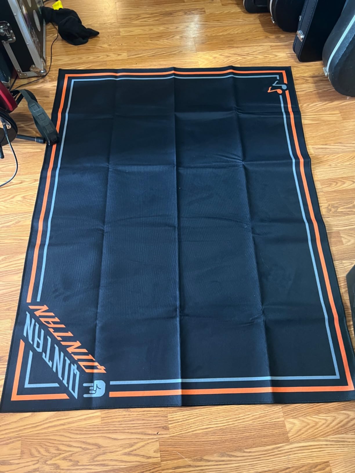 Drum Rug, Drum Mat with Non-Slip Grip Bottom(4x5.3Ft), Drum Carpet for Noise Reduction, Drum Pad for Jazz Drum & Electric Drum Set, Ideal Gift for Drummers, Drum Accessories, 47x63in, Black customer photo 1