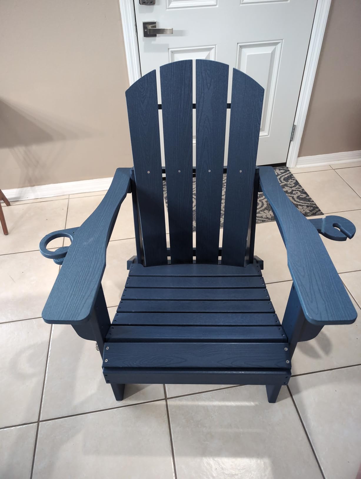 SERWALL Outdoor Adirondack Chair Set of 2 with 2 Cup Holders,Foldable,Grey customer photo 1