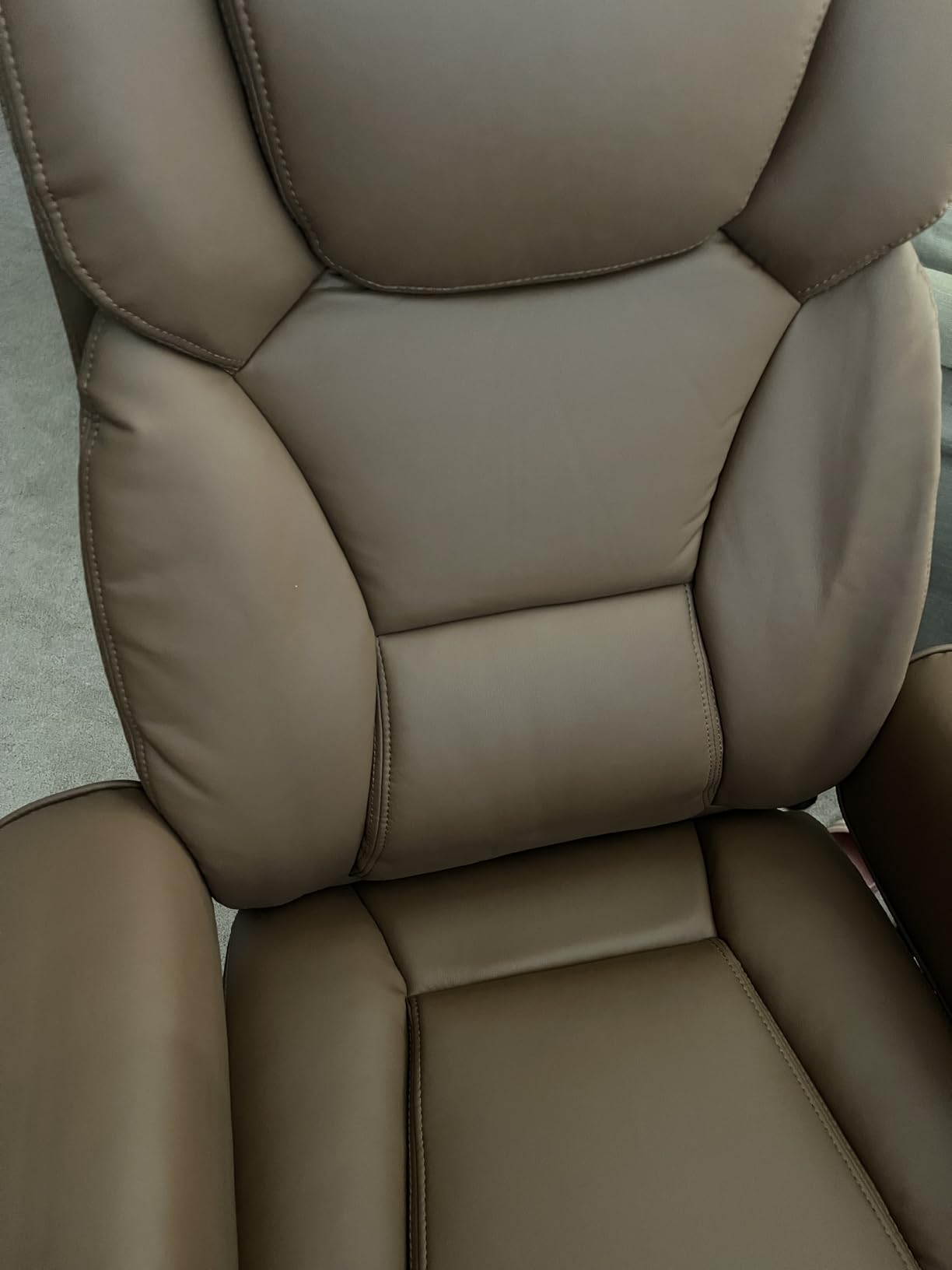 GYI 160 Reclining Office Chair with Footrest, Big & Tall Desk Chair, Brown customer photo 1