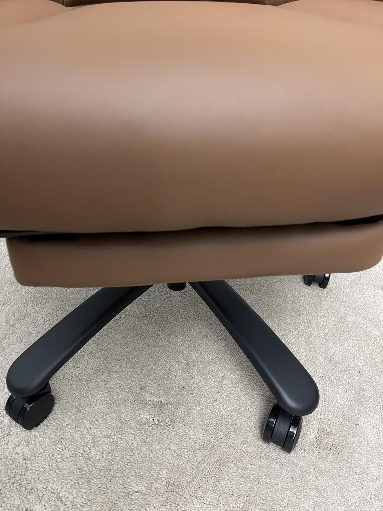 GYI 160 Reclining Office Chair with Footrest, Big & Tall Desk Chair, Brown customer photo 2
