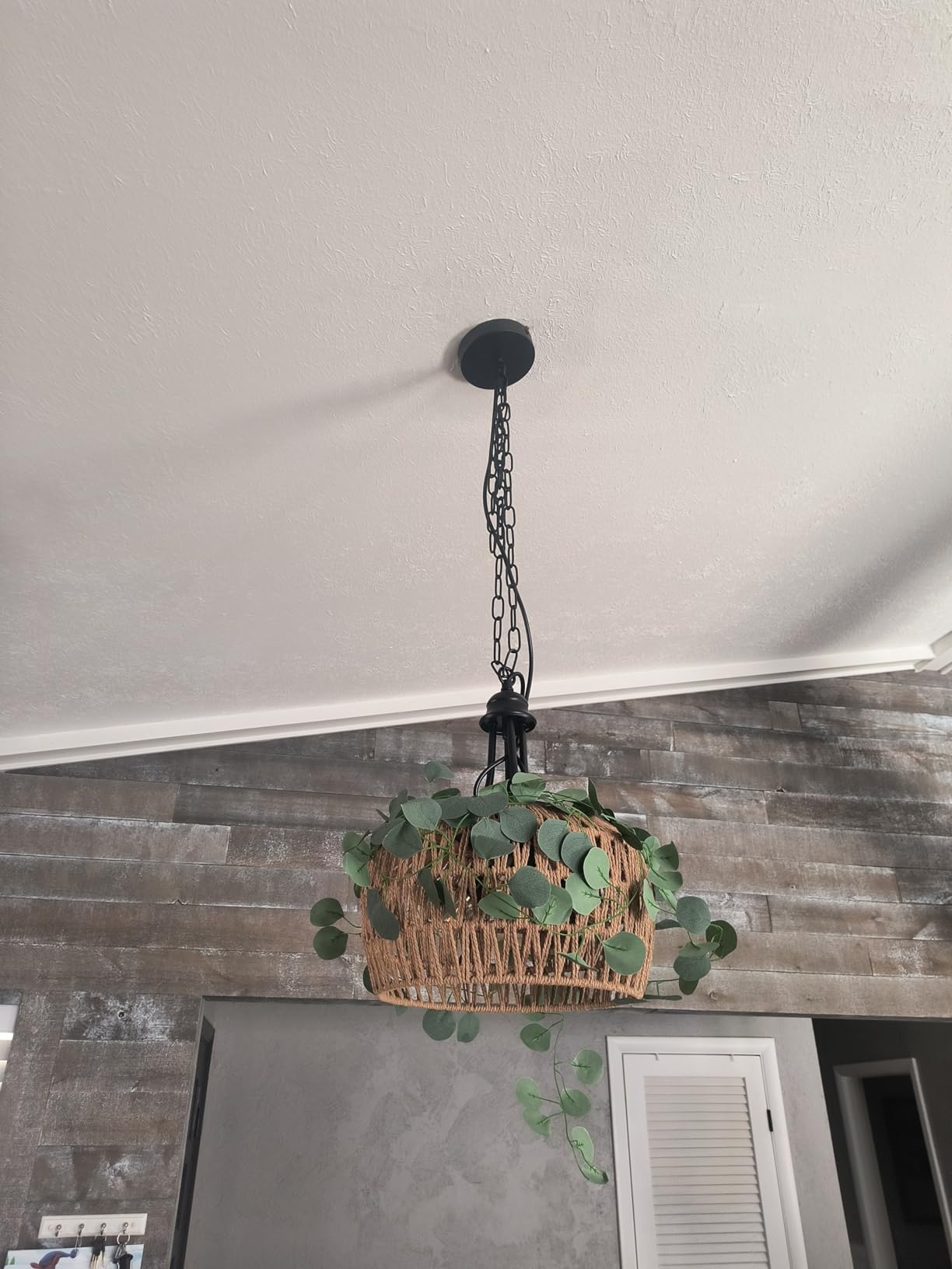HMVPL Large Farmhouse Chandeliers for Dining Room, 5-Light Rattan Boho Chandelier Light Fixture with Wicker Lampshade, Coastal Hanging Pendant Lighting for Kitchen Island Bedroom Living Room Nursery customer photo 1