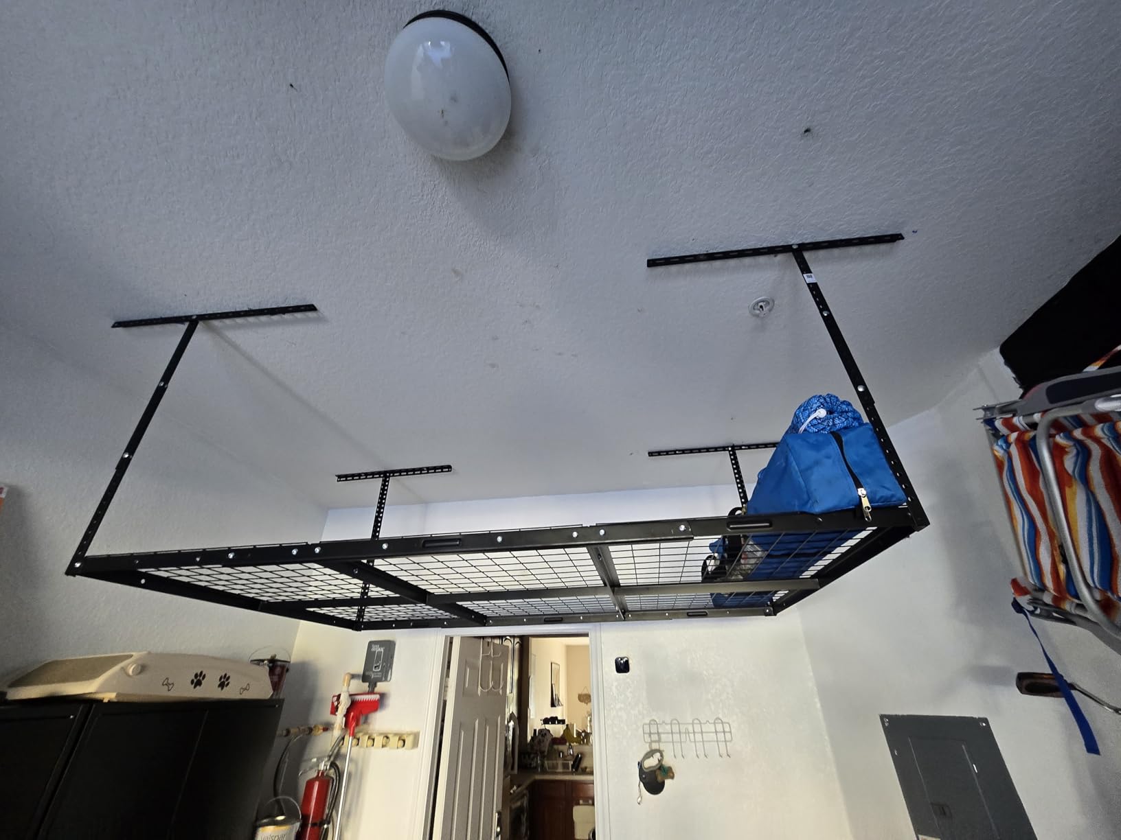 4x8ft Overhead Ceiling Garage Storage Rack, 750LBS Capacity, Black customer photo 1