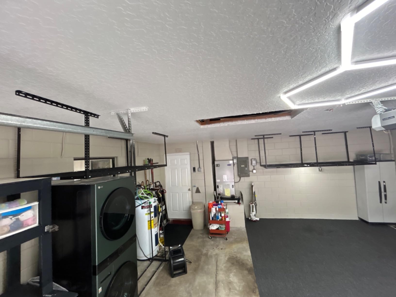 4x8ft Overhead Ceiling Garage Storage Rack, 750LBS Capacity, Black customer photo 2