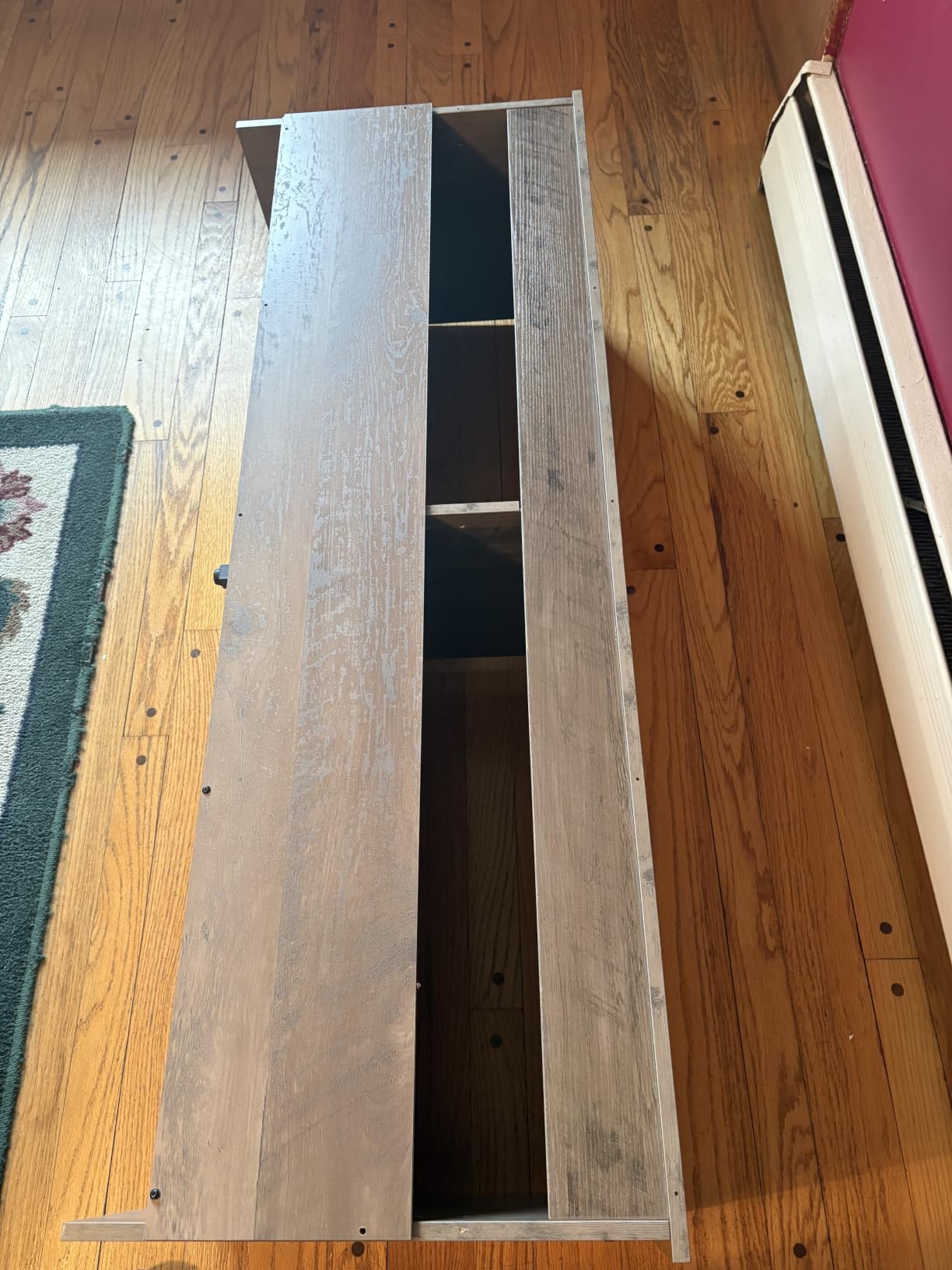 HOMSHO Farmhouse Shoe Storage Bench with 4 Barn Doors & Padded Seat Cushion customer photo 1