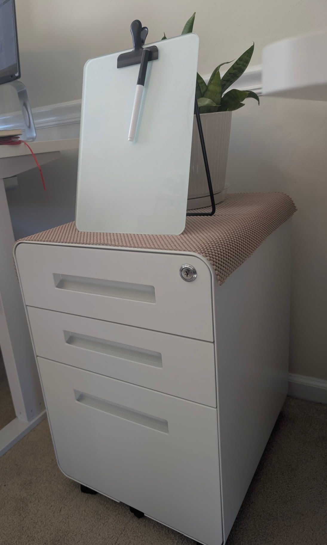 MIIIKO Mobile File Cart with Lock, Rolling File Cabinet Hanging Letter/Legal Size with Lockable Sliding Cover, Office File Organizer on Wheels customer photo 2