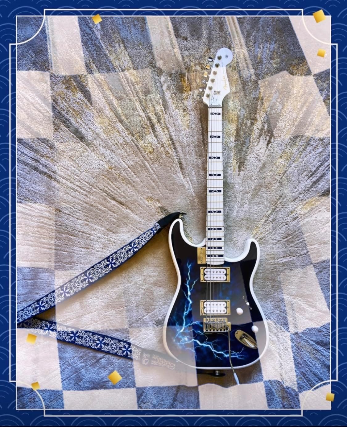 Ktaxon 39 Inch Solid Body Electric Guitar with H-H Pickup, Ocean Blue customer photo 2