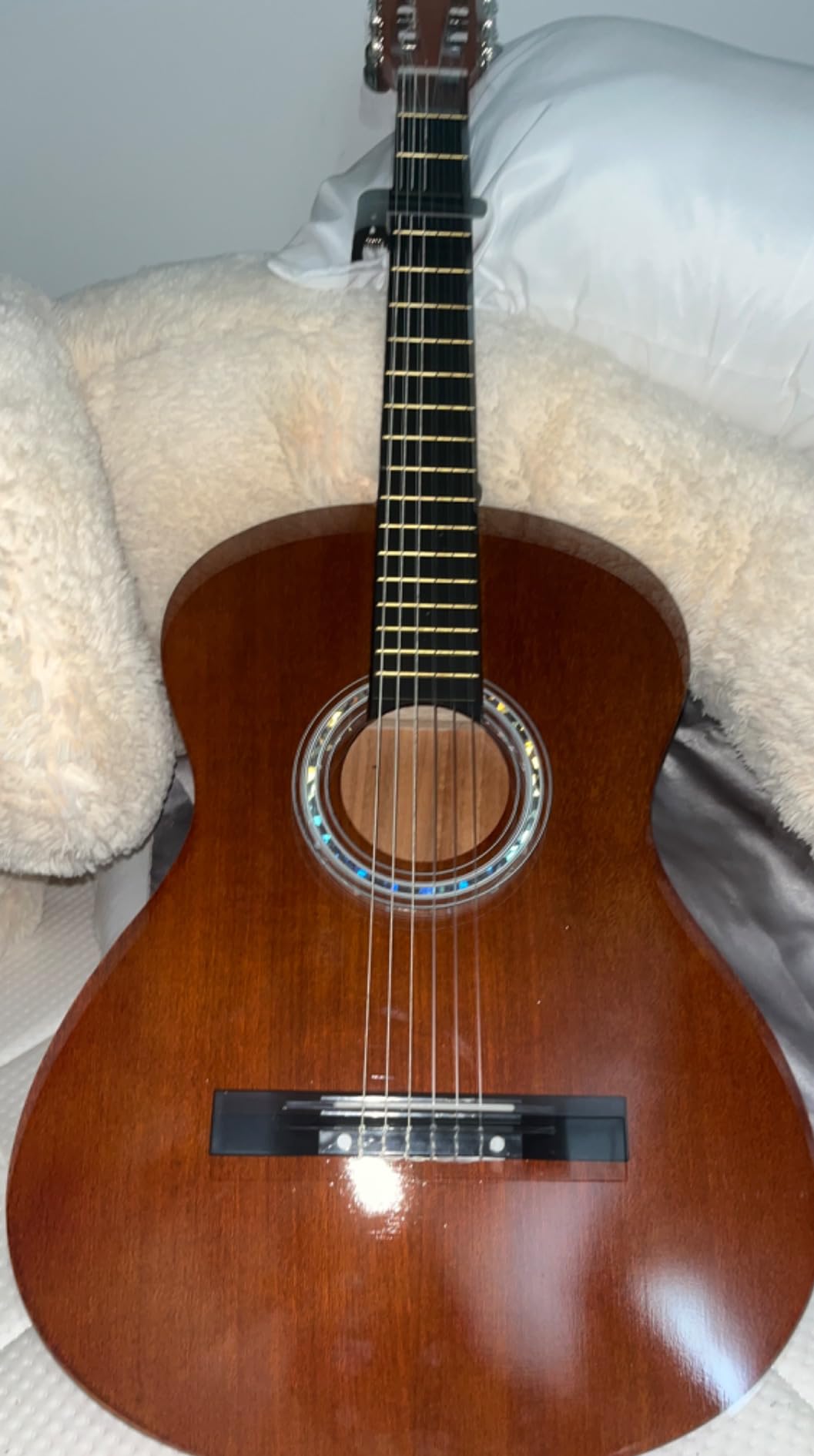 Best Choice Products 38in Beginner All Wood Acoustic Guitar Starter Kit w/Gig Bag, 6 Picks, Nylon Strings, Strap w/Pick Holder - Natural Mahogany customer photo 2