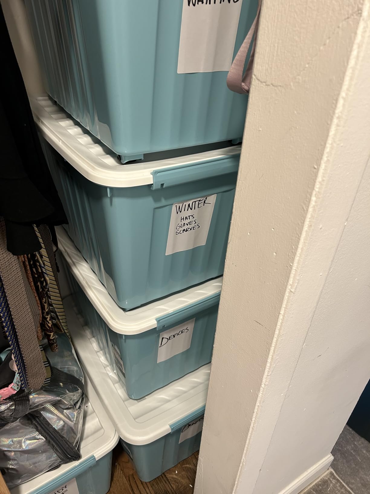 Nazhura 72 Quart Plastic Storage Bin, Stackable and Nestable Storage Boxes with Lids and Secure Latching Buckles, Large Storage Container (Clear, 72Quart-6Pack) customer photo 1