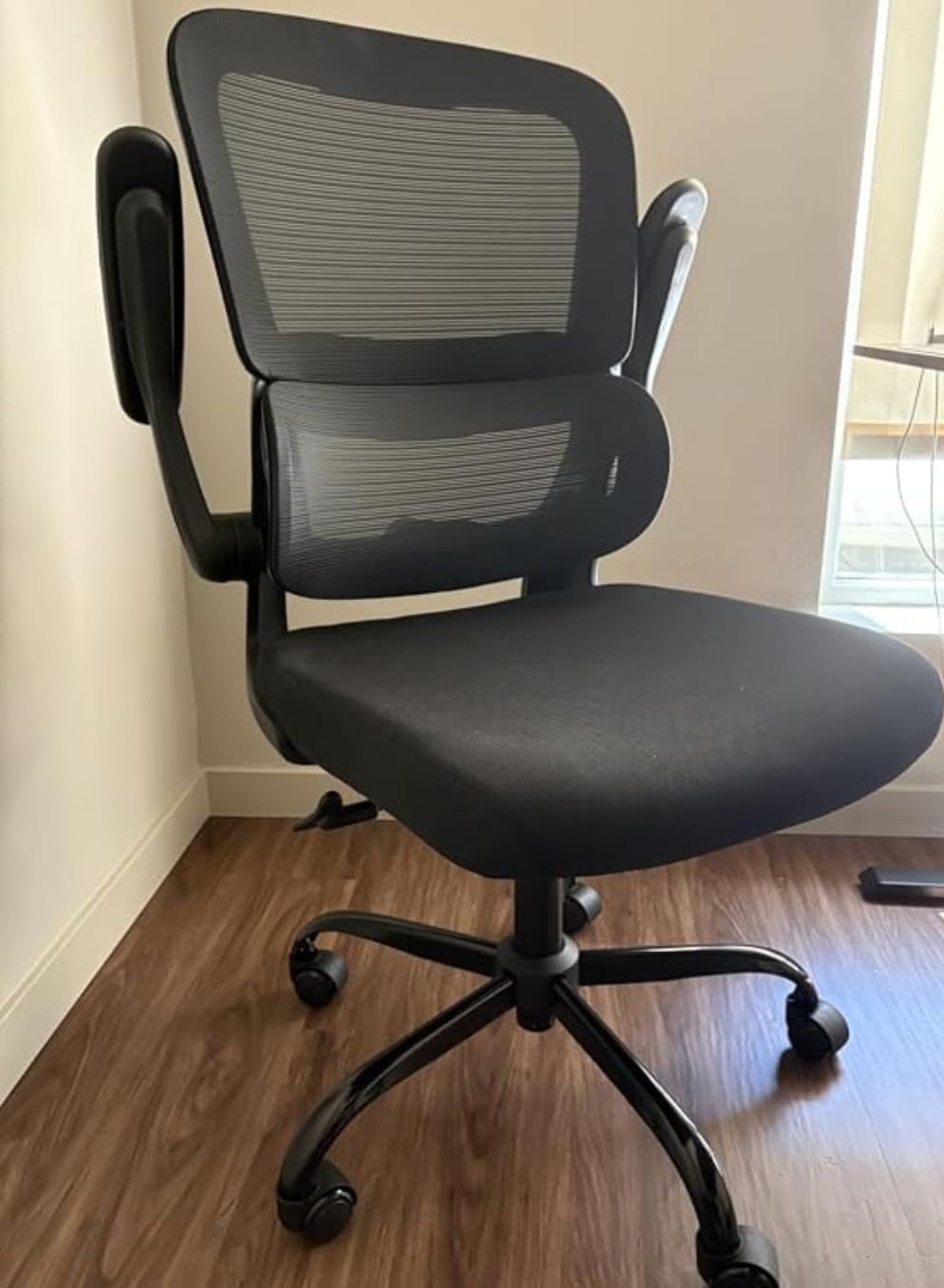 TRALT Office Chair - Ergonomic Desk Chair with Adjustable Lumbar Support, Mesh Computer Chair, Executive Chairs for Home Office Comfortable Lumbar Support (Black) customer photo 1