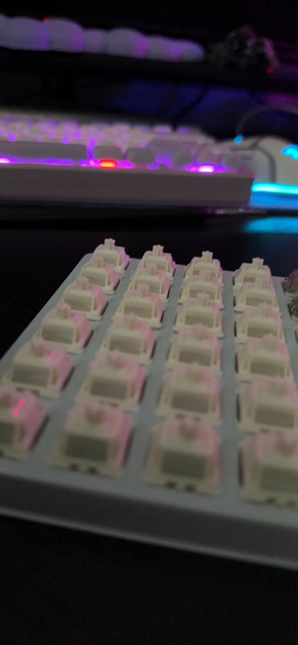 Gateron Smoothie Linear Switches,RGB LED 5 Pin White 22mm Dual-Stage Spring Pre-lubed 40gf Full POM Switches for MX Mechanical Keyboard(72PCS) customer photo 1