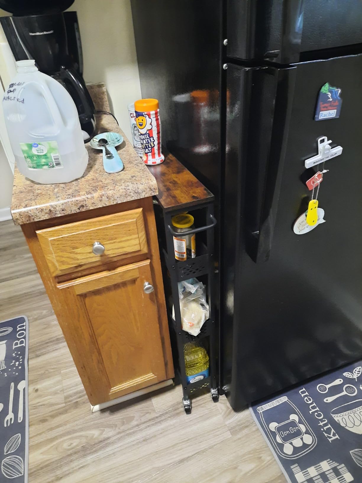 XYZLVSI Utility Slim Storage Cart, 4 Tier Kitchen Narrow Shelf on Wheels customer photo 1