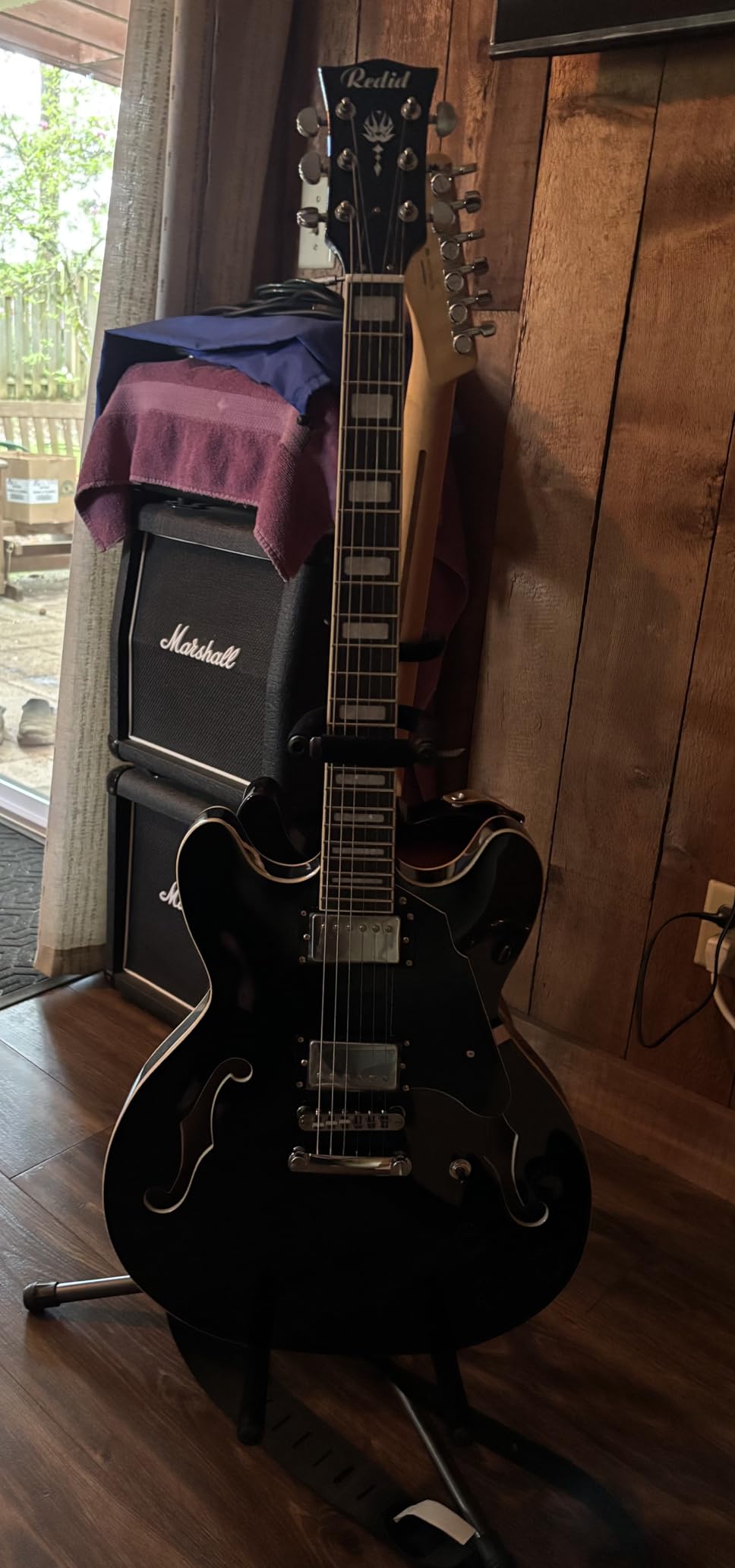 Redid Semi-Hollow Body Electric Guitar RD-100 Jazz Guitar with F-Hole,Maple neck,humbucker Pickups (Black) customer photo 2